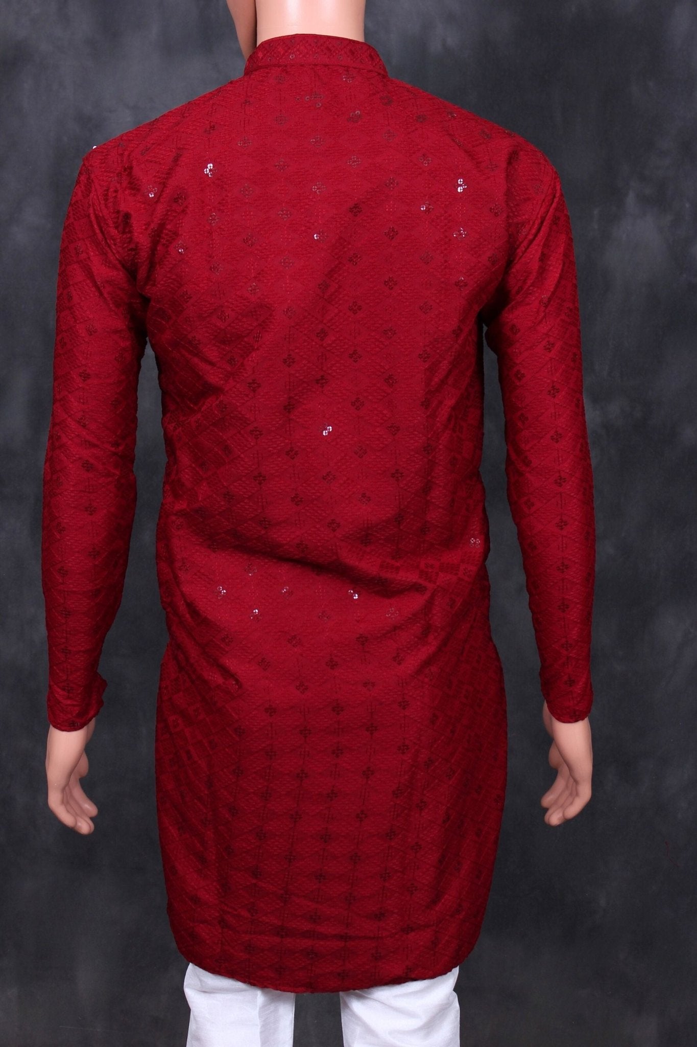 Luxurious Men's Lakhnavi Kurta with Resham & Sequin Detail - JCSFashions Men JCS Fashions