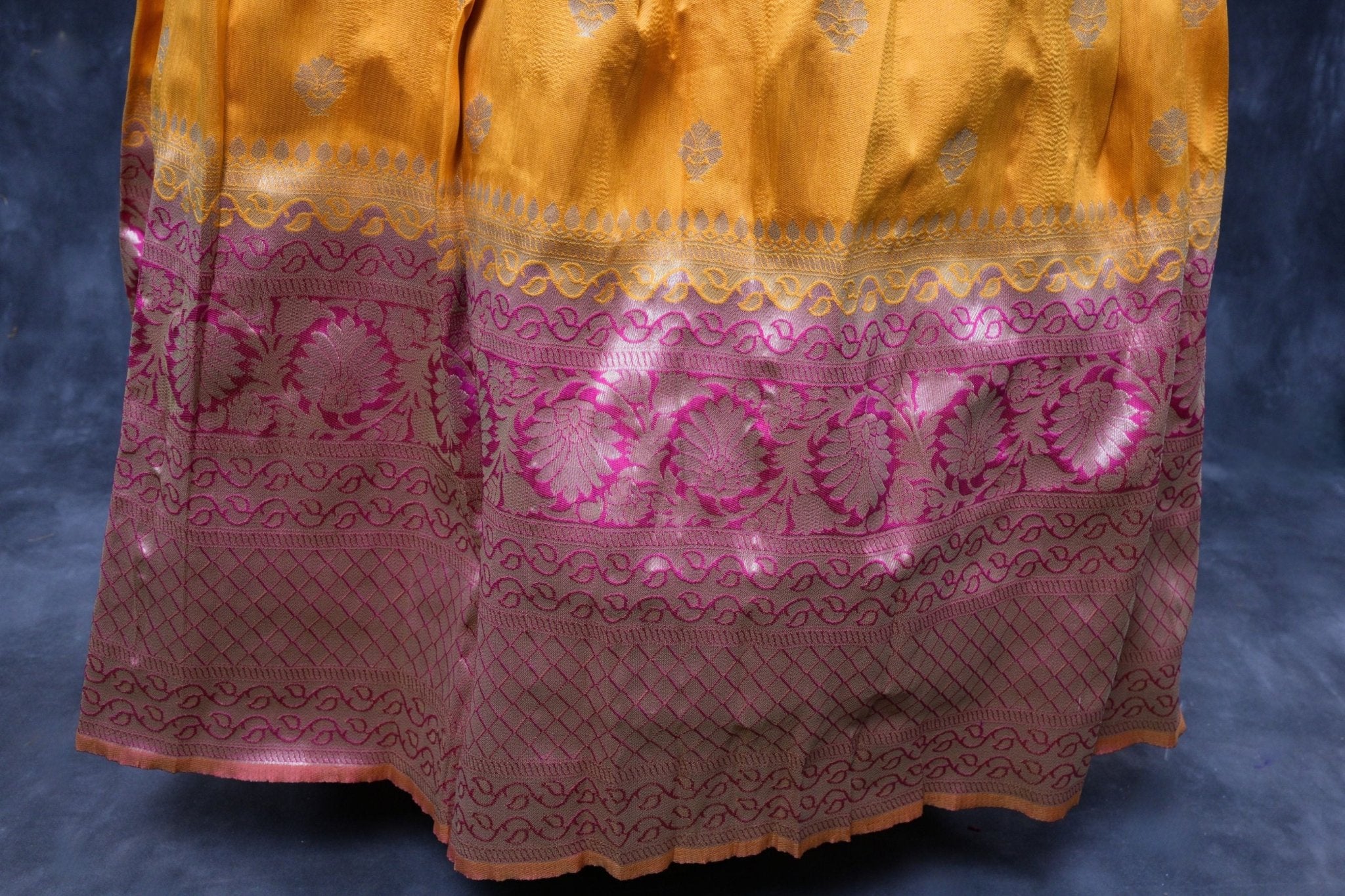 Luxurious Pure Kanchipuram Silk Lehenga With Zari Border and Dupatta LEHENGA JCS Fashions