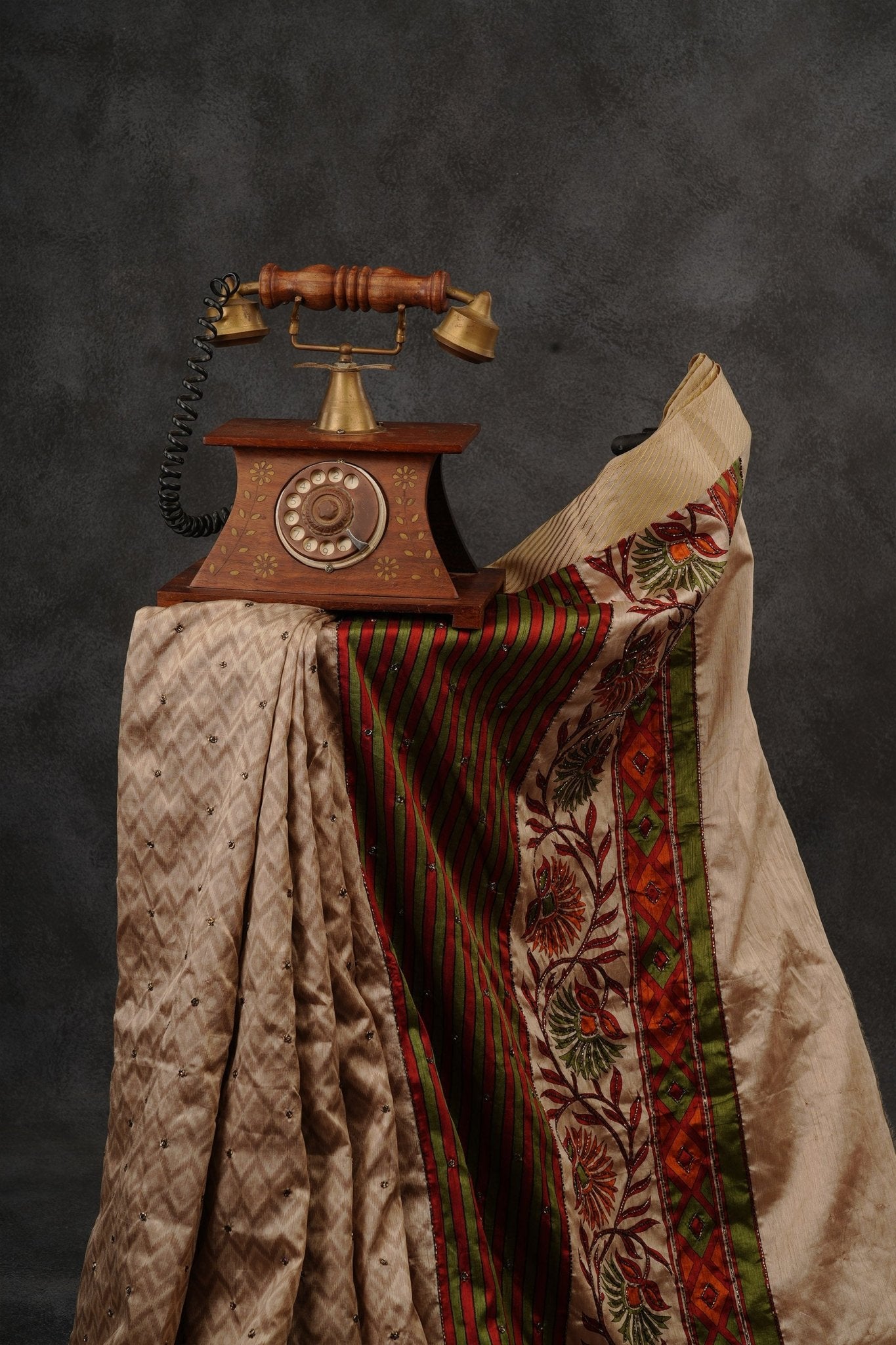 Luxurious Tusser Silk Saree with Elegant Crystal Beadwork - Chic Style Saree JCS Fashions