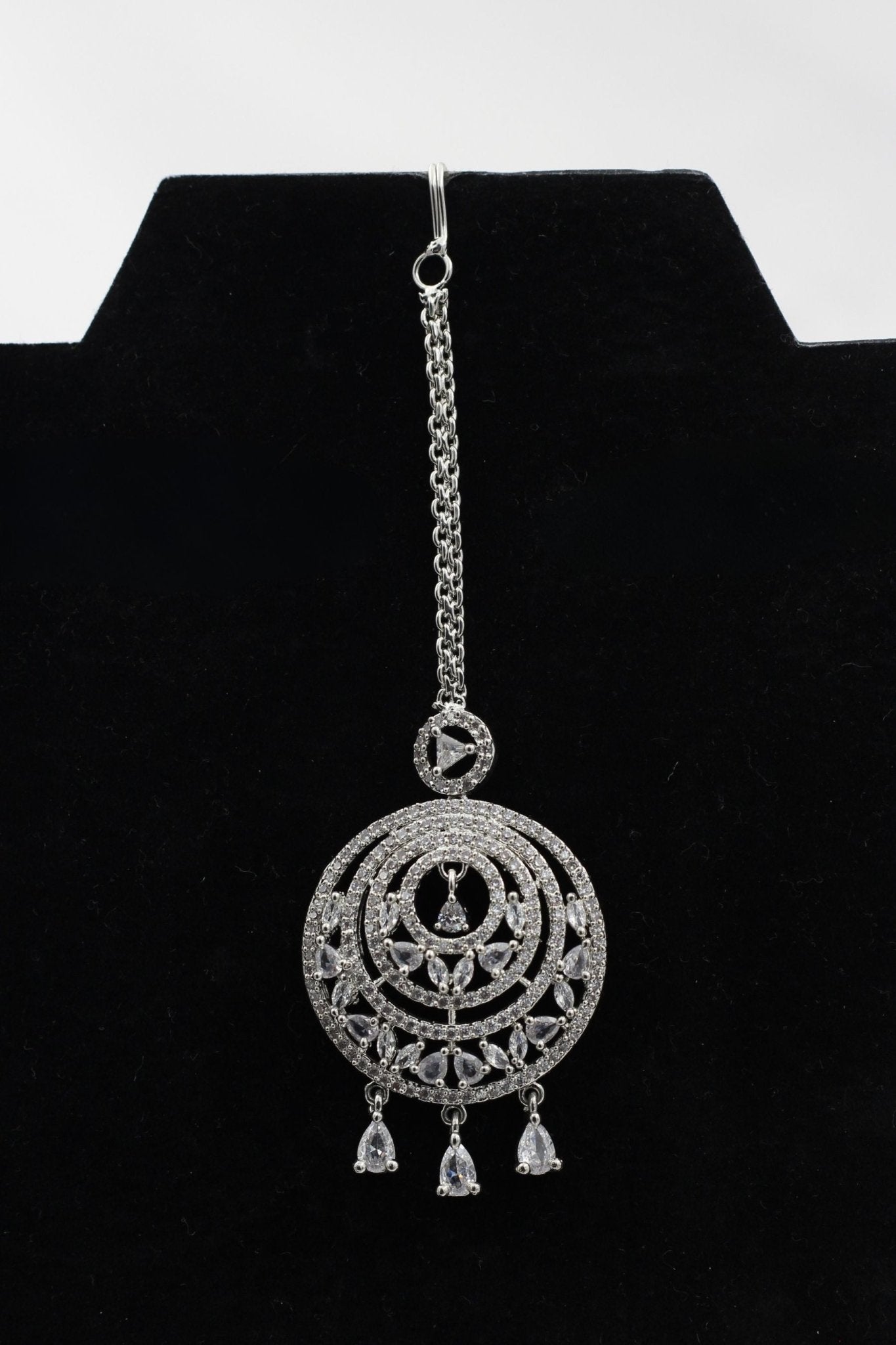 Luxurious White American Diamond Chutti/Tikka by JCS Fashions Jewelry JCS Fashions