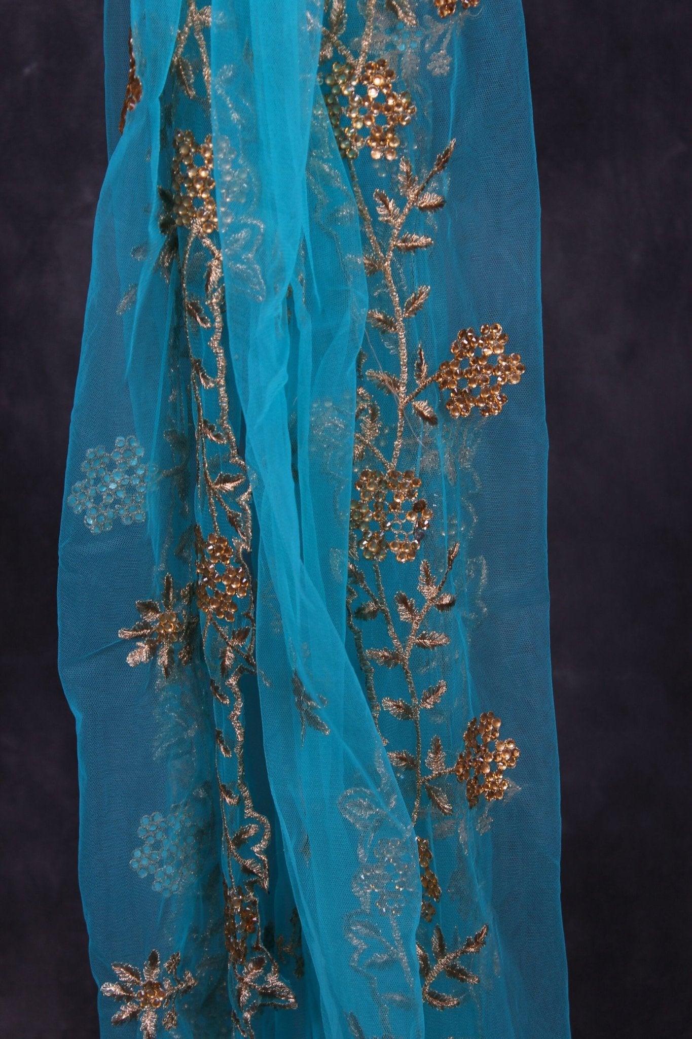 Luxury Hand-Sewn Beaded Cutwork Dupatta - Regal Fashion Elegance Dupatta JCS Fashions