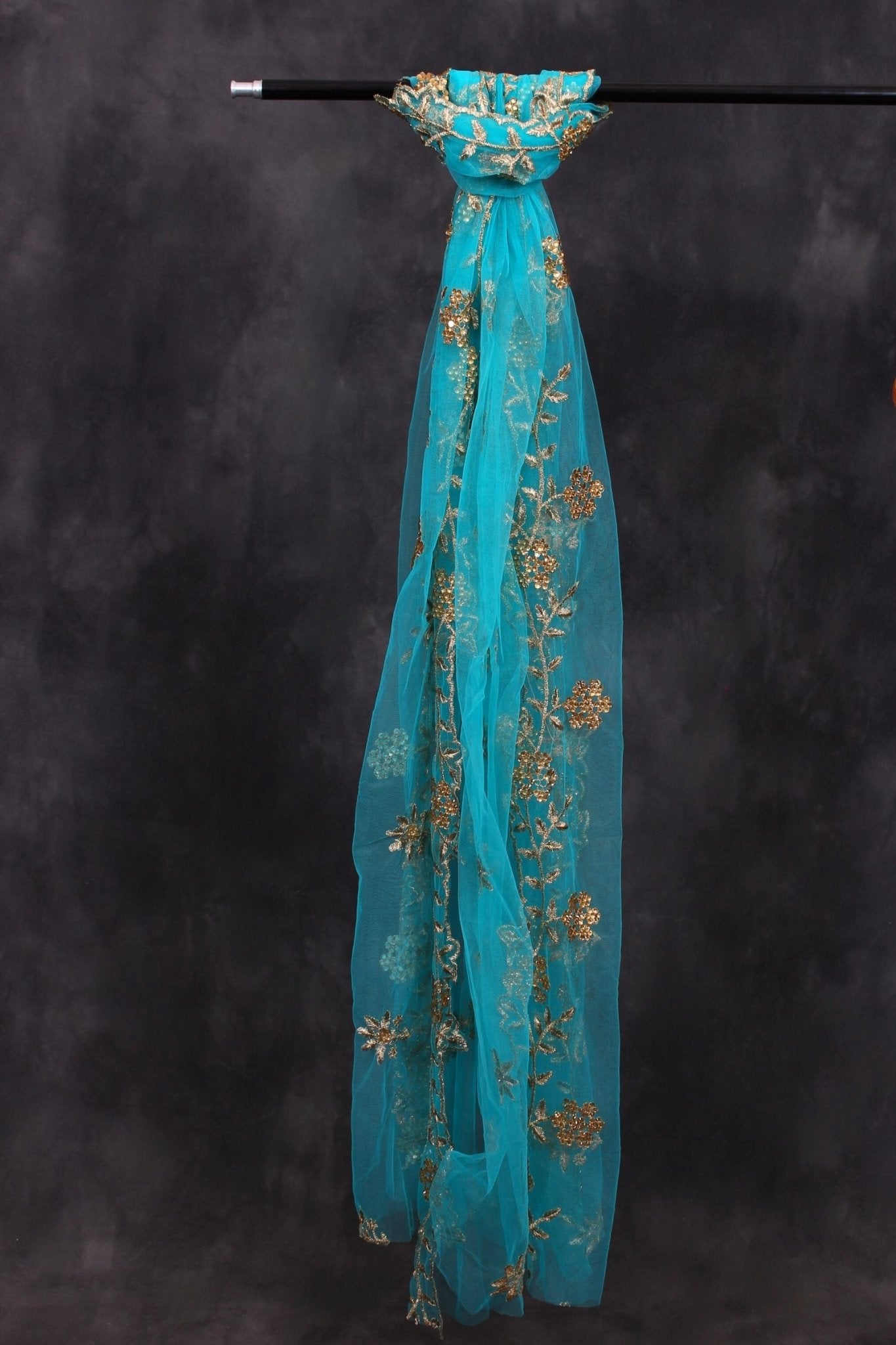 Luxury Hand-Sewn Beaded Cutwork Dupatta - Regal Fashion Elegance Dupatta JCS Fashions