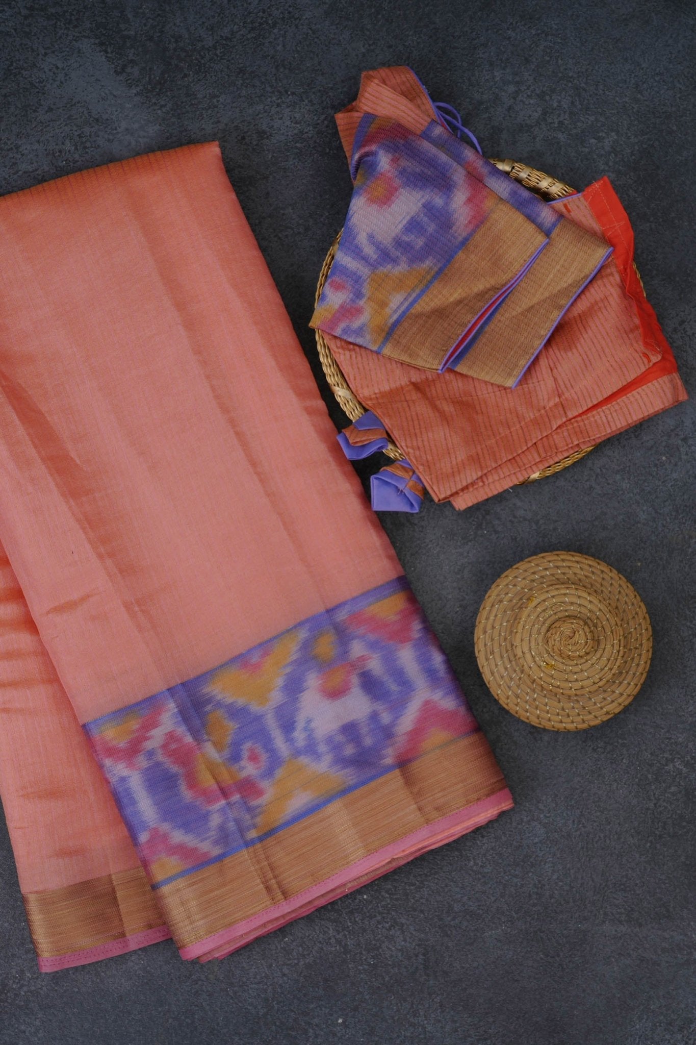 Luxury Semi Tussar Silk Saree with Pochampally Border Saree JCS Fashions