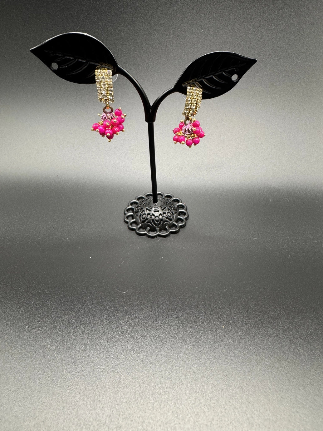 Gold Look Crystal Stud Jhumka Earrings - Traditional Fashion Jewelry Jewelry JCS Fashions