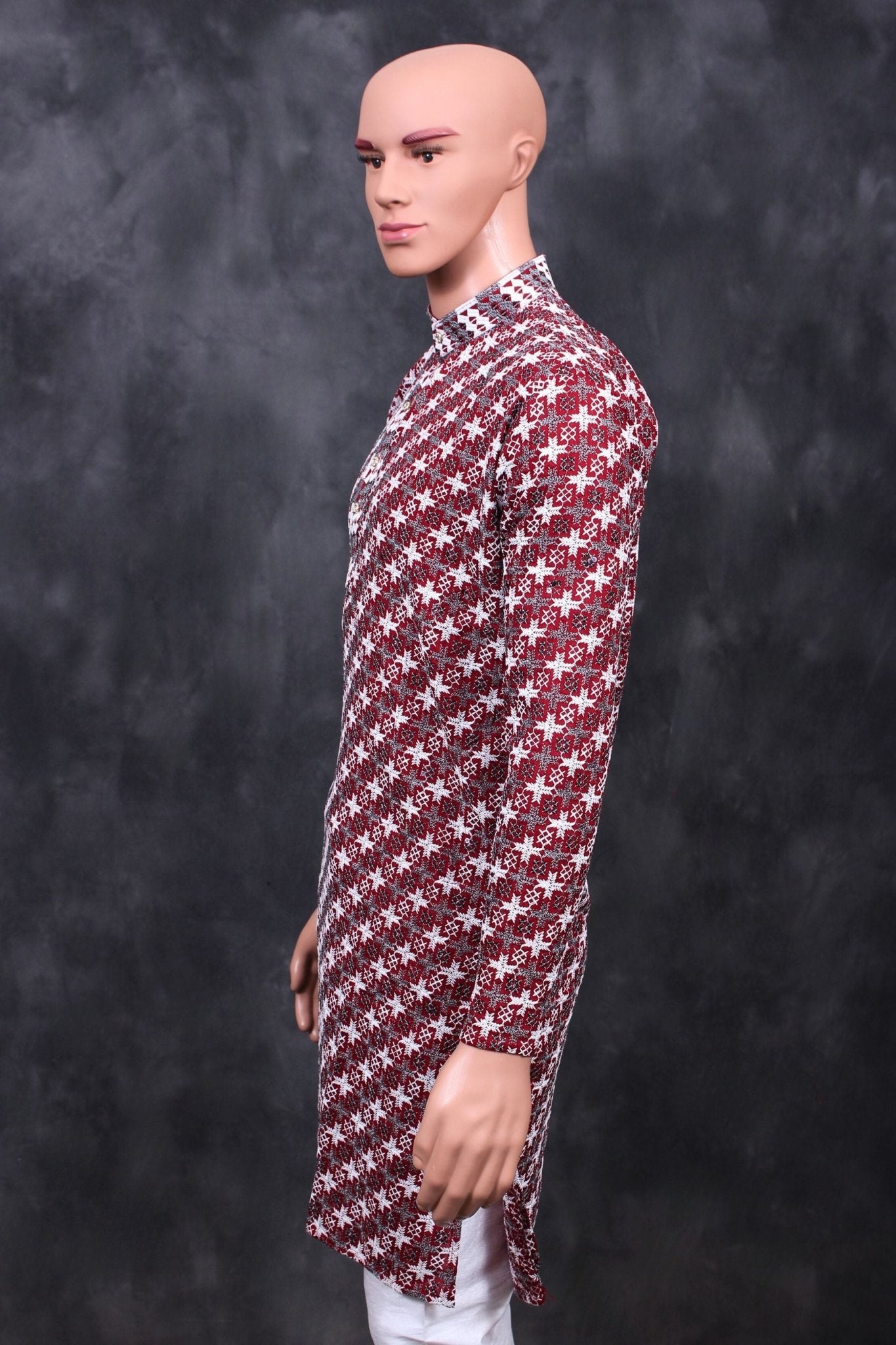 Men's Elegant Embroidered Kurta with Unique Zebra Pattern Design Men JCS Fashions
