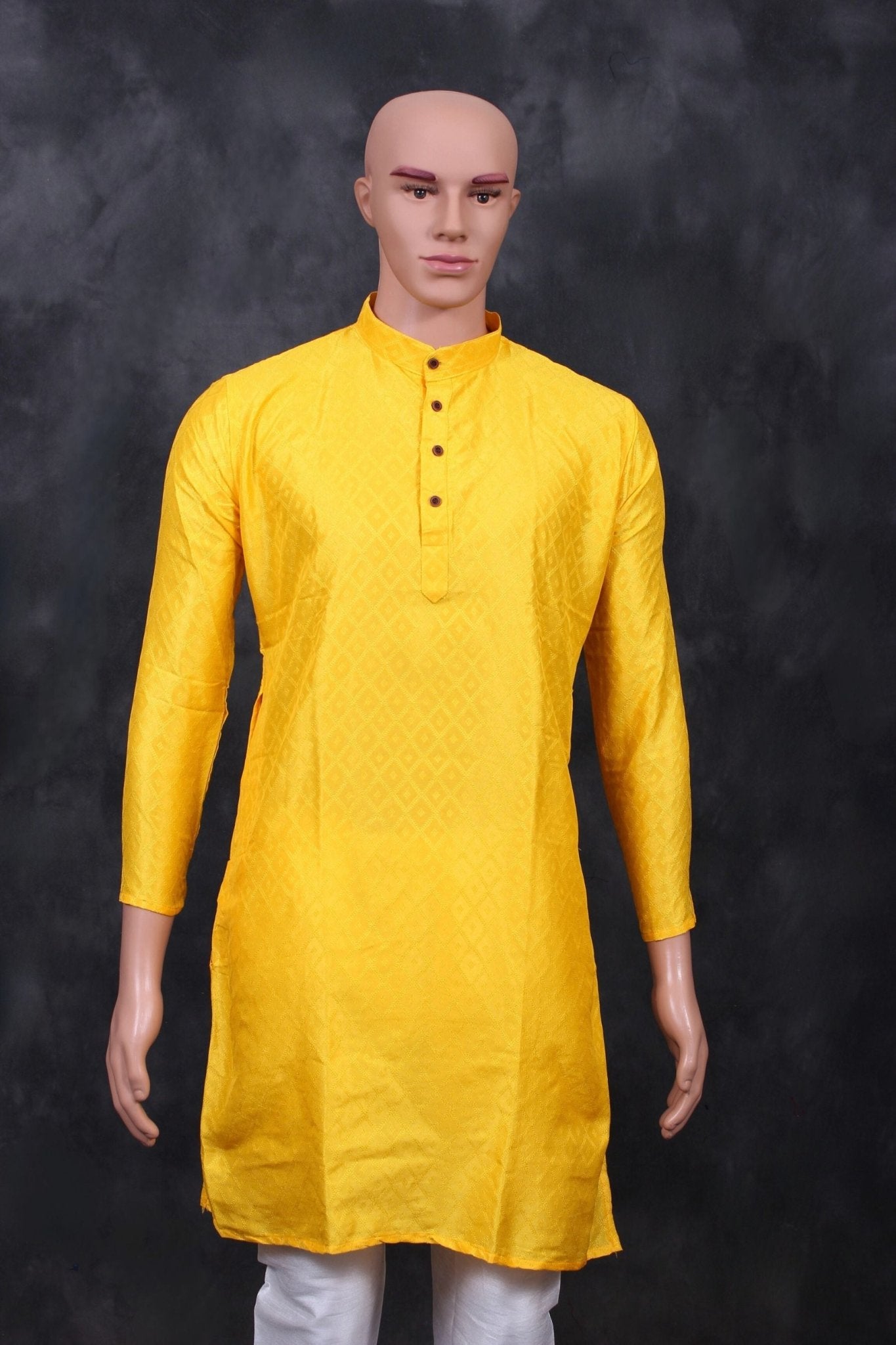 Men's Elegant Kurta - Traditional Design Meets Modern Comfort Men JCS Fashions Yellow Medium (38)