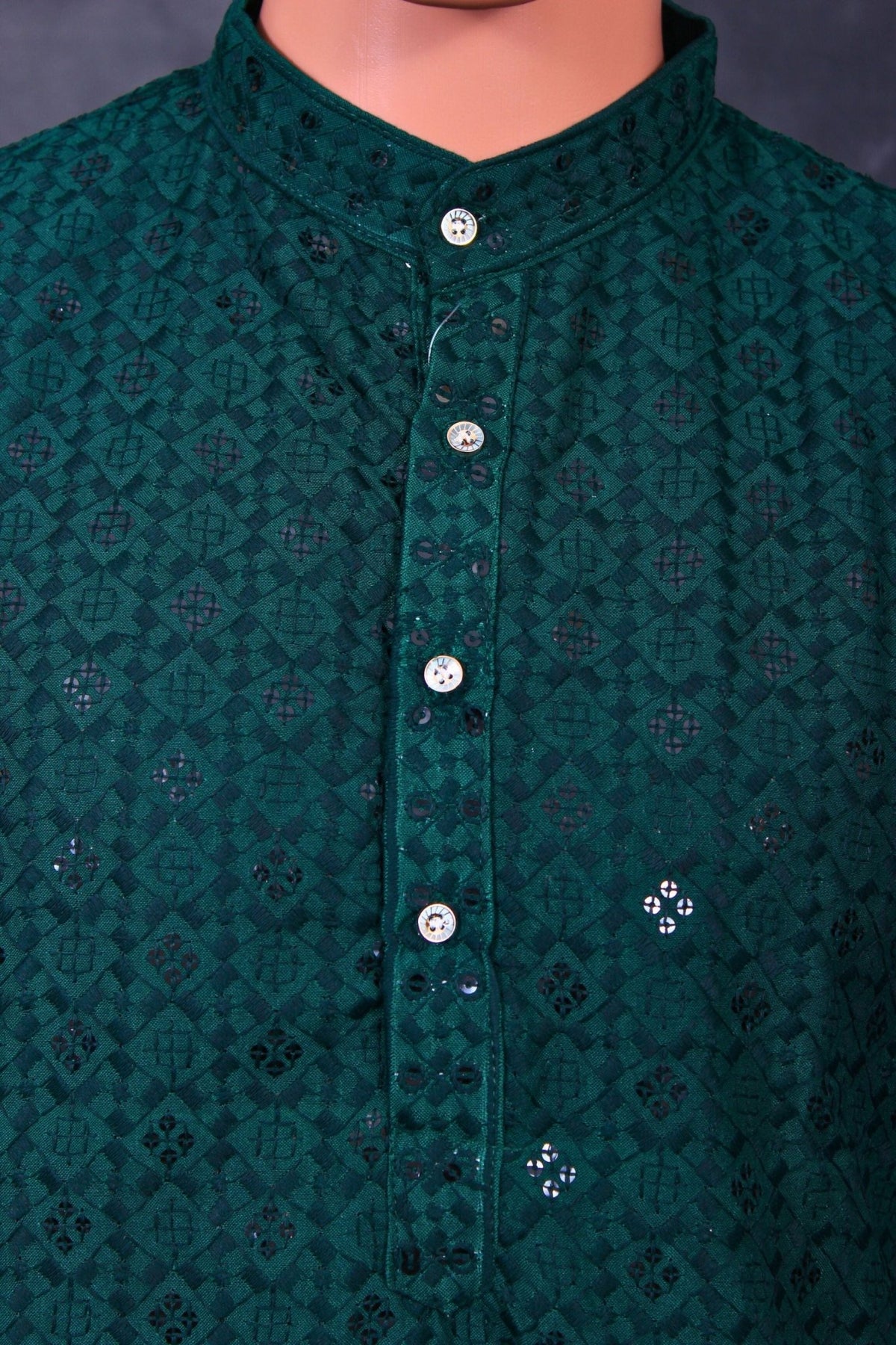 Men's Handcrafted Lakhnavi Kurta with Resham Work from JCSFashions Men JCS Fashions