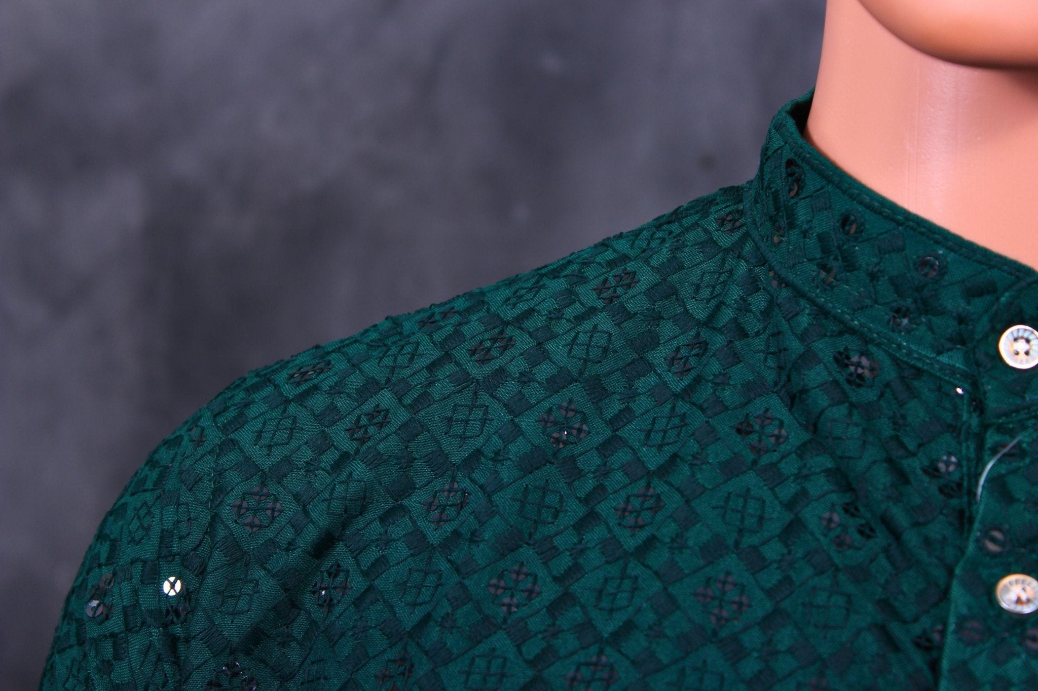 Men's Handcrafted Lakhnavi Kurta with Resham Work from JCSFashions Men JCS Fashions