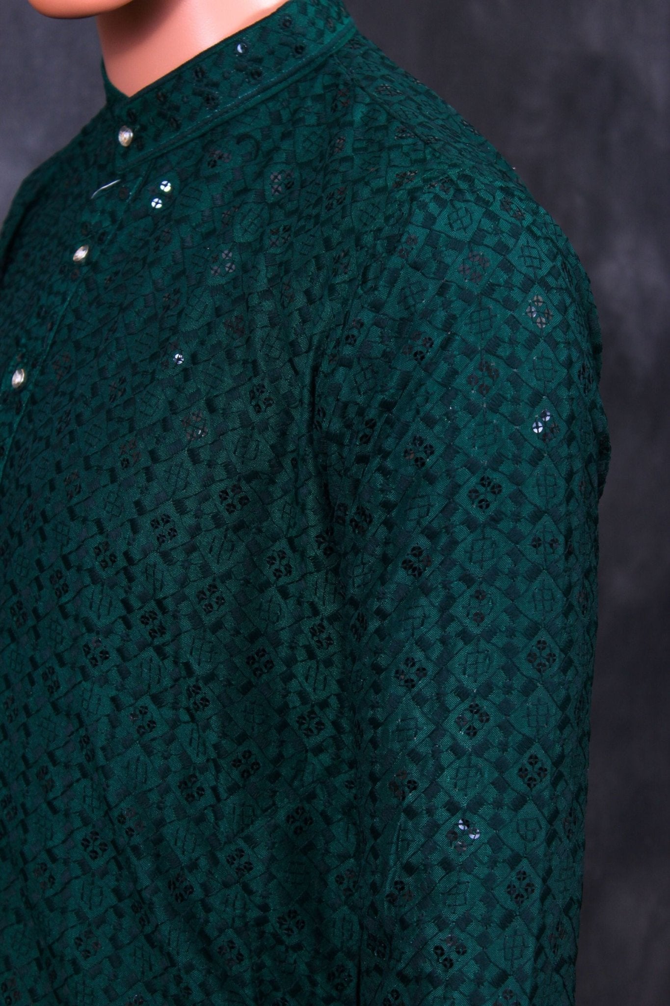 Men's Handcrafted Lakhnavi Kurta with Resham Work from JCSFashions Men JCS Fashions