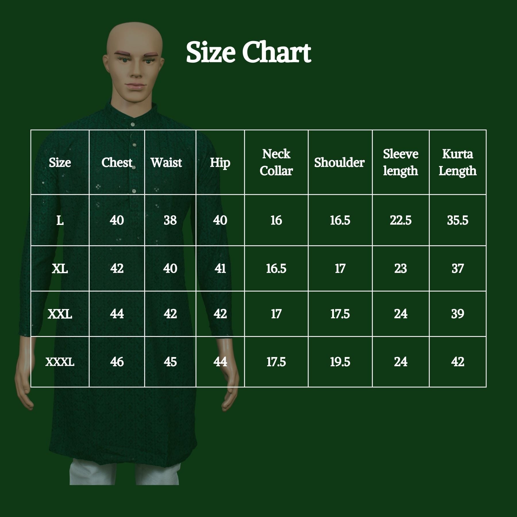 Men's Handcrafted Lakhnavi Kurta with Resham Work from JCSFashions Men JCS Fashions