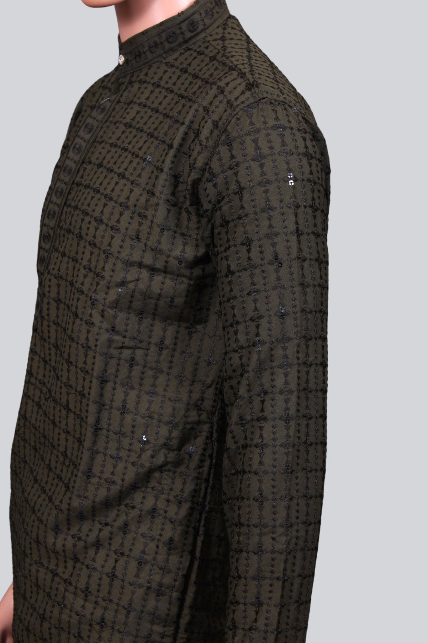 Men's Lakhnavi Embroidery Kurta - Traditional Indian Craftsmanship Men JCS Fashions