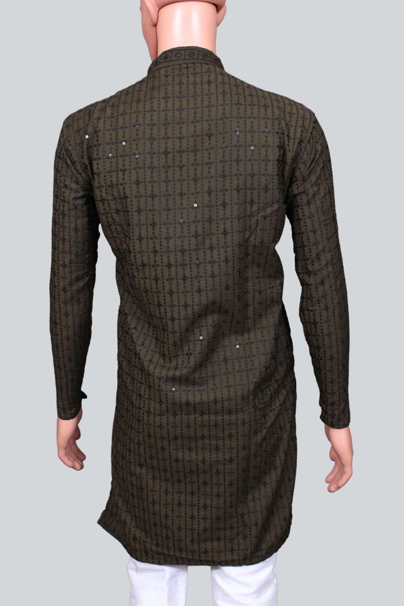 Men's Lakhnavi Embroidery Kurta - Traditional Indian Craftsmanship Men JCS Fashions