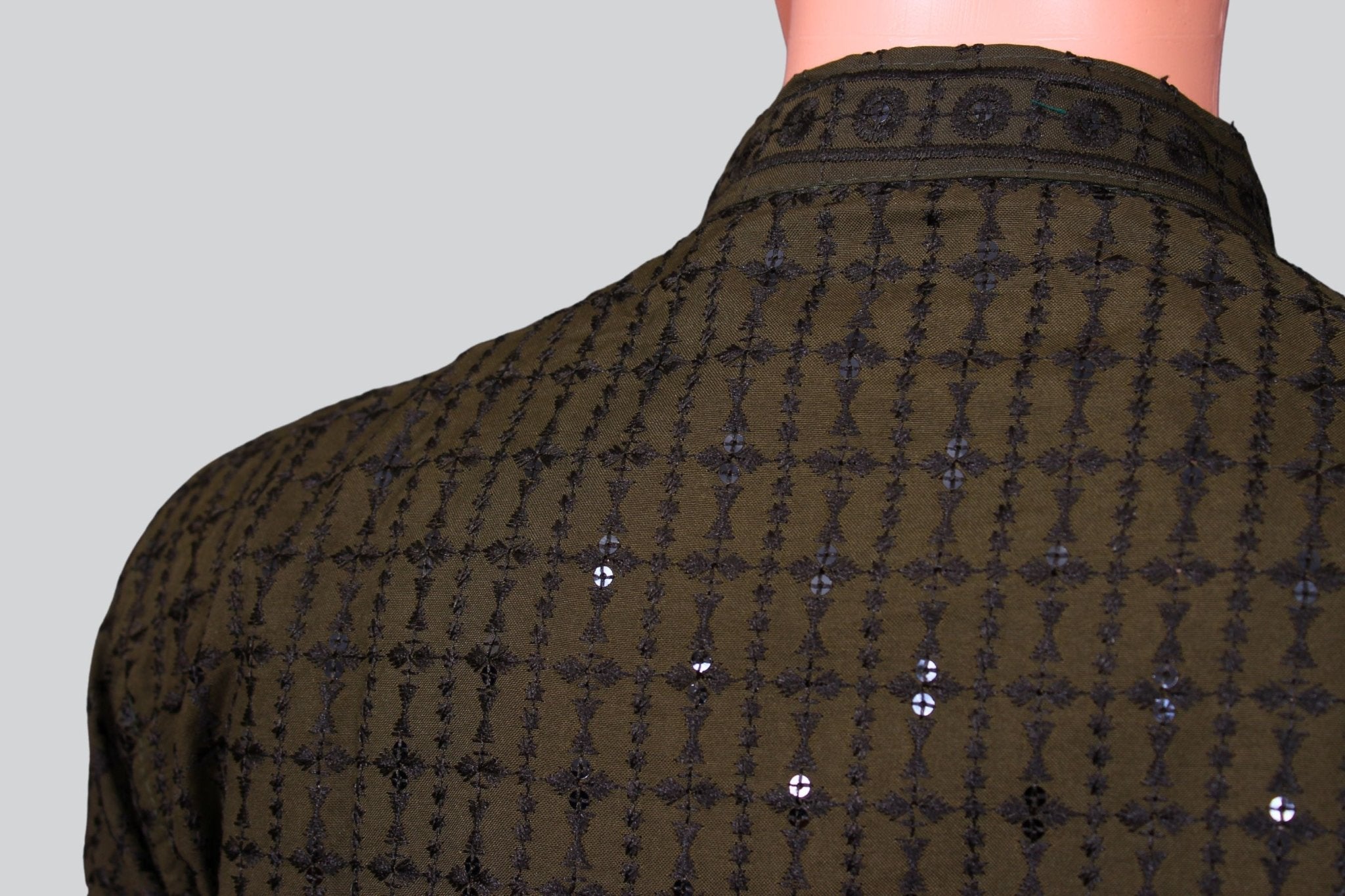 Men's Lakhnavi Embroidery Kurta - Traditional Indian Craftsmanship Men JCS Fashions