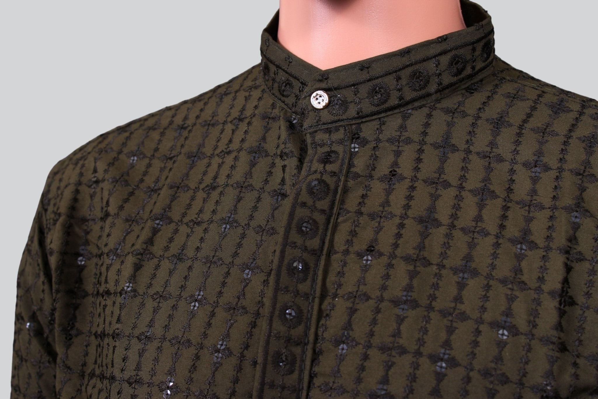 Men's Lakhnavi Embroidery Kurta - Traditional Indian Craftsmanship Men JCS Fashions