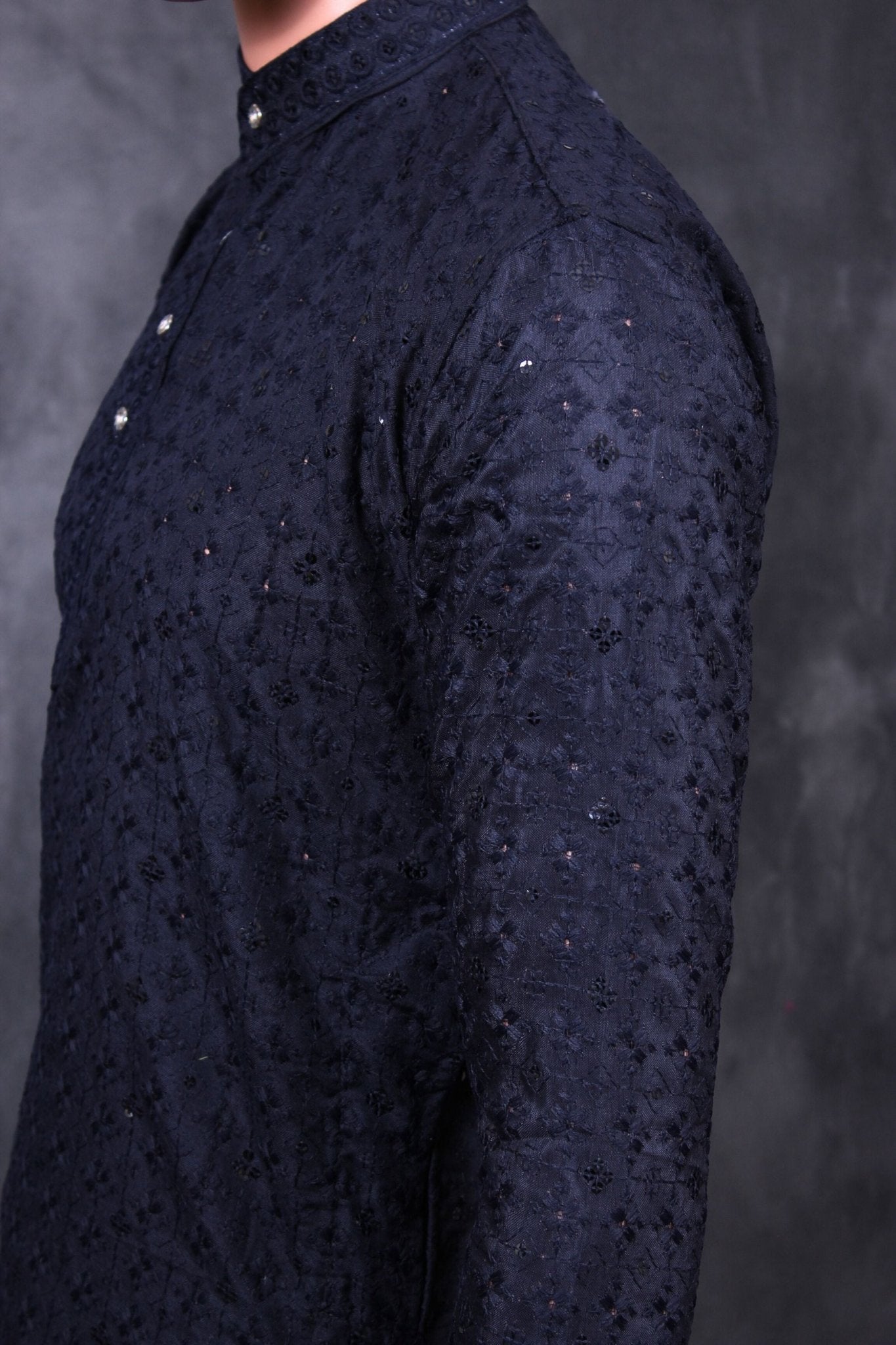 Men's Lakhnavi Kurta: Exquisite Embroidered Chikankari Craftsmanship Men JCS Fashions