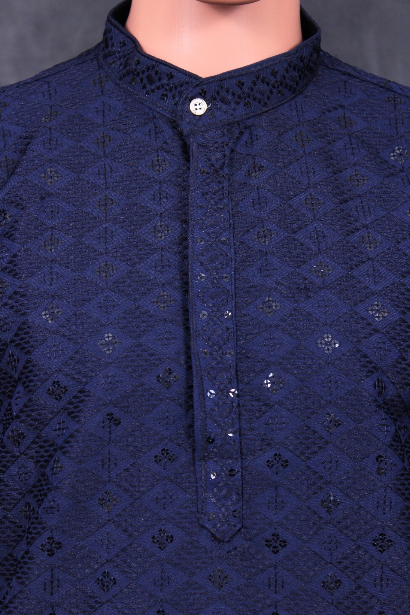 Men's Lakhnavi Kurta - Premium Comfort Embroidered Ethnic Wear Men JCS Fashions