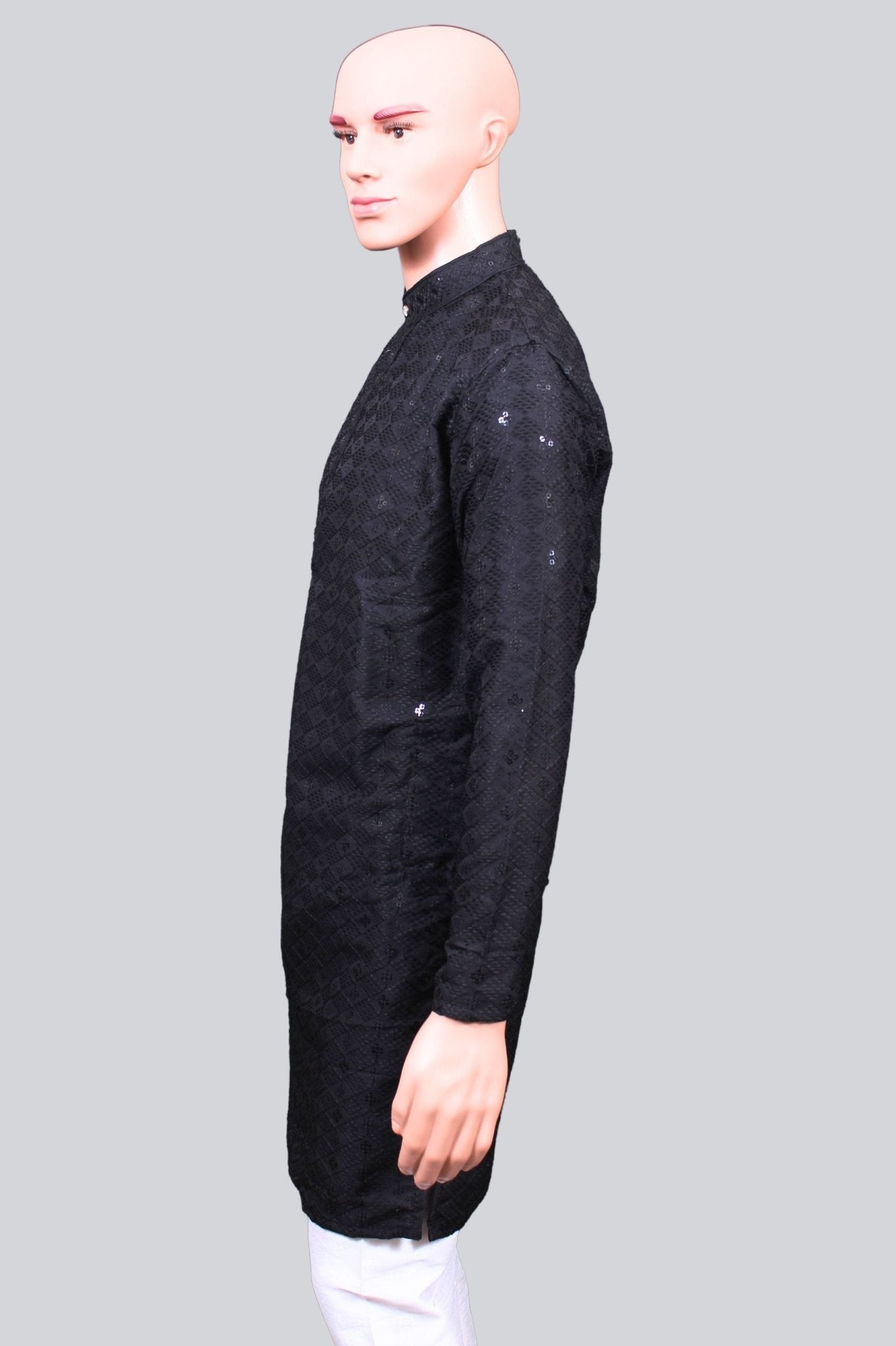 Men's Lakhnavi Kurta with Exquisite Resham and Sequence Detailing Men JCS Fashions