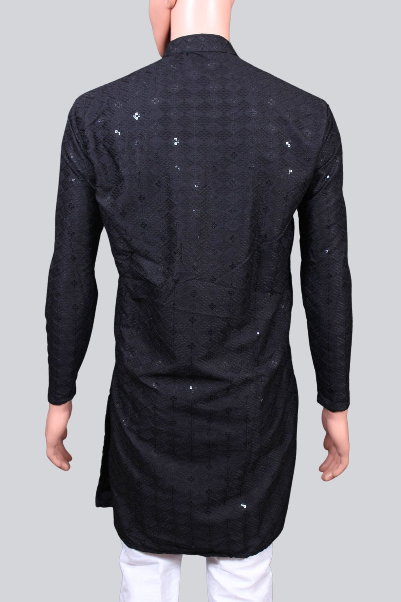 Men's Lakhnavi Kurta with Exquisite Resham and Sequence Detailing Men JCS Fashions