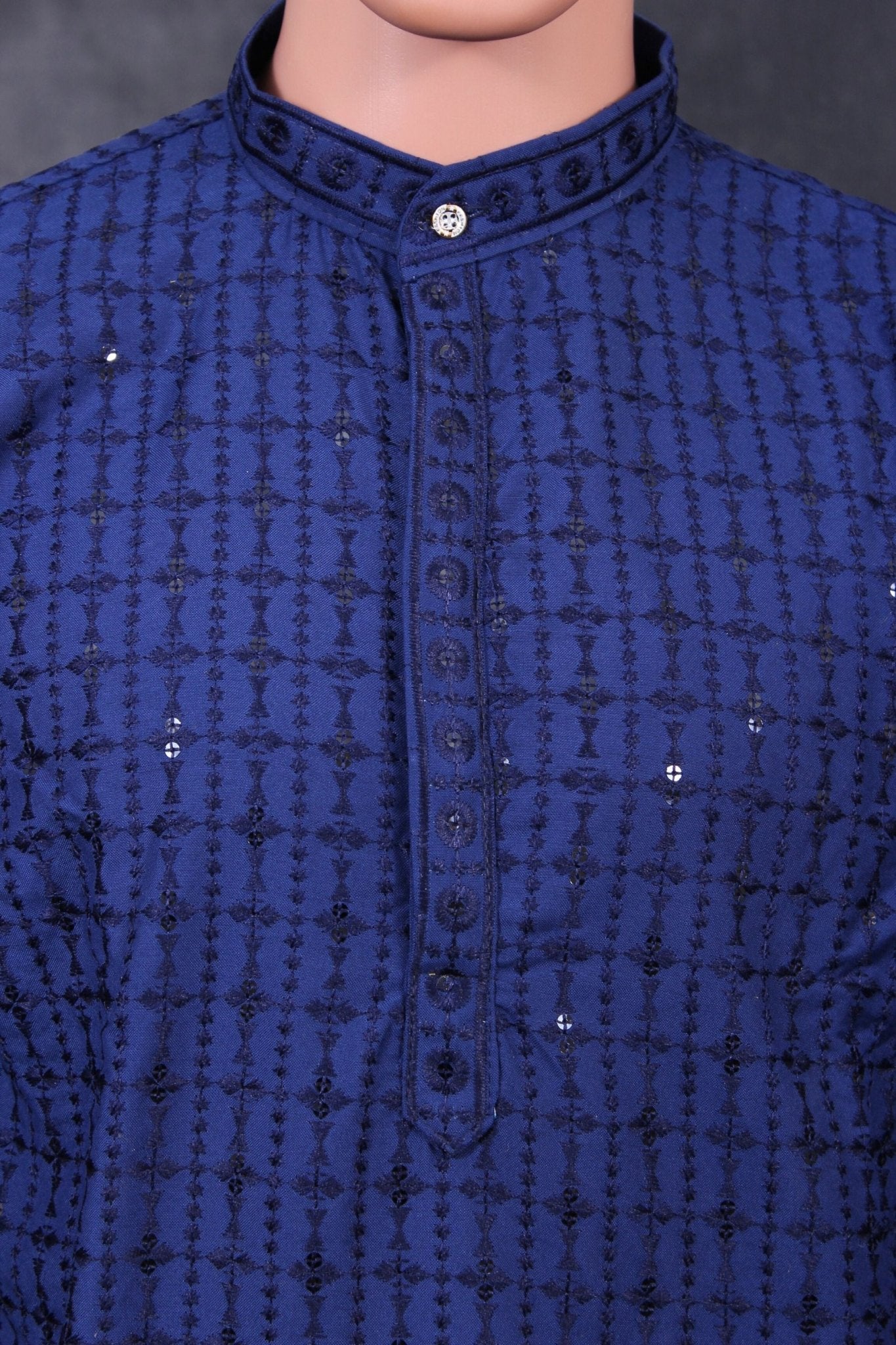 Men's Lakhnavi Kurta with Resham Embroidery - Authentic Ethnic Elegance Men JCS Fashions