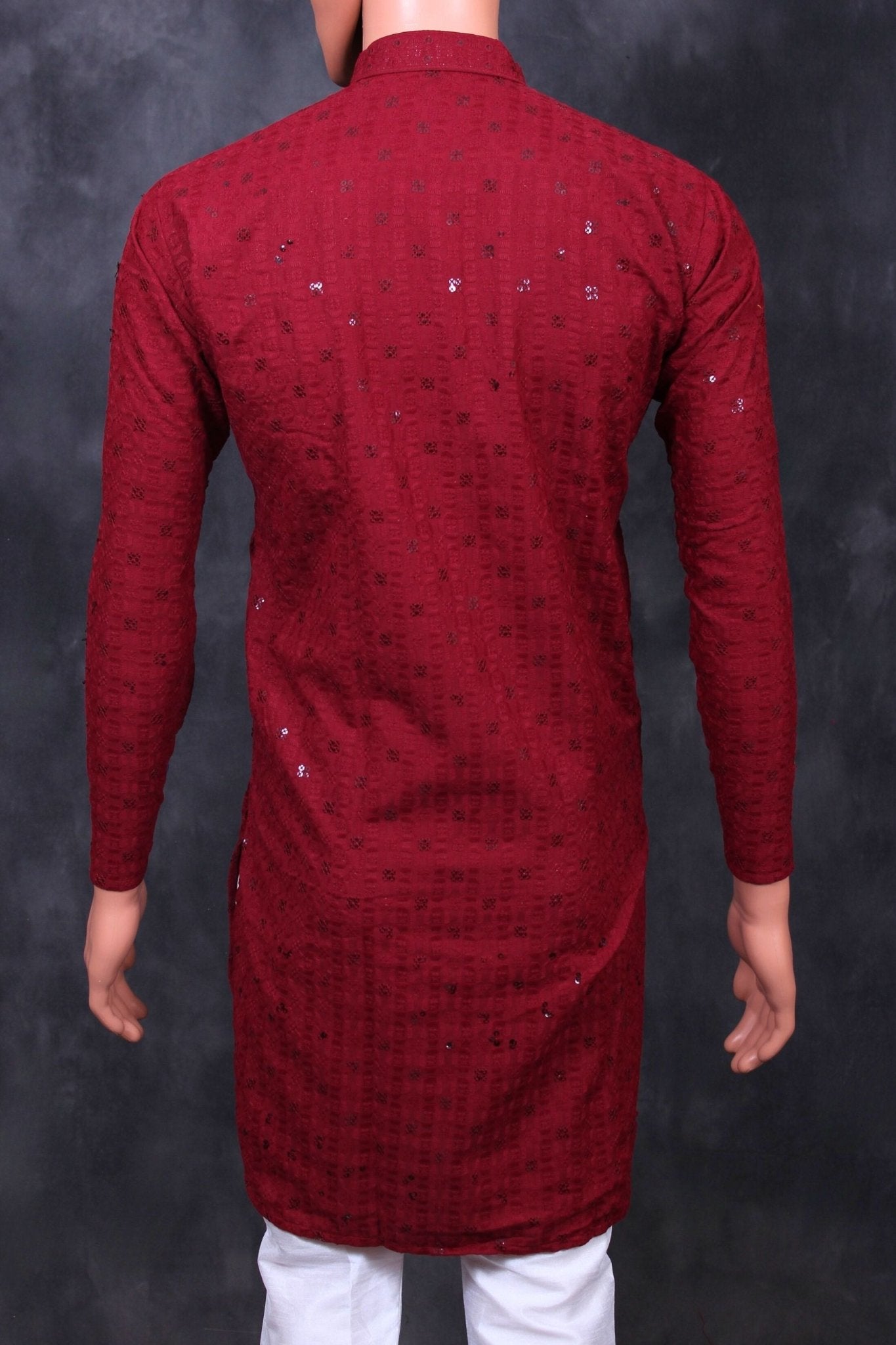 Men's Lakhnavi Kurta with Resham Embroidery from JCSFashions Men JCS Fashions