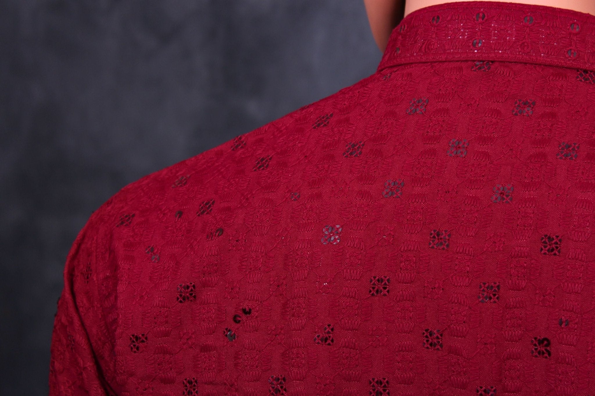 Men's Lakhnavi Kurta with Resham Embroidery from JCSFashions Men JCS Fashions