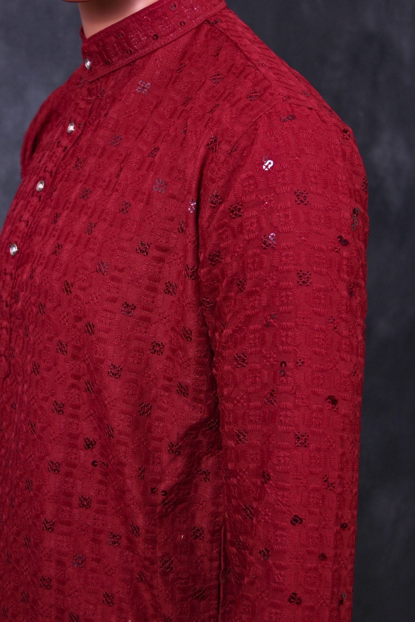 Men's Lakhnavi Kurta with Resham Embroidery from JCSFashions Men JCS Fashions
