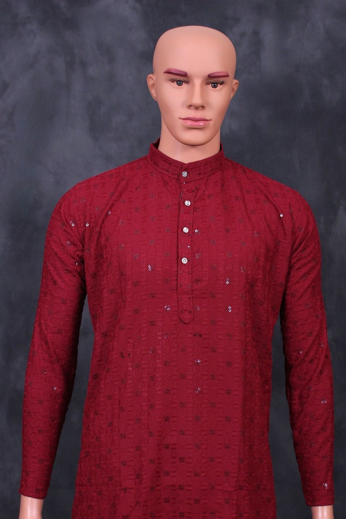 Men's Lakhnavi Kurta with Resham Embroidery from JCSFashions Men JCS Fashions