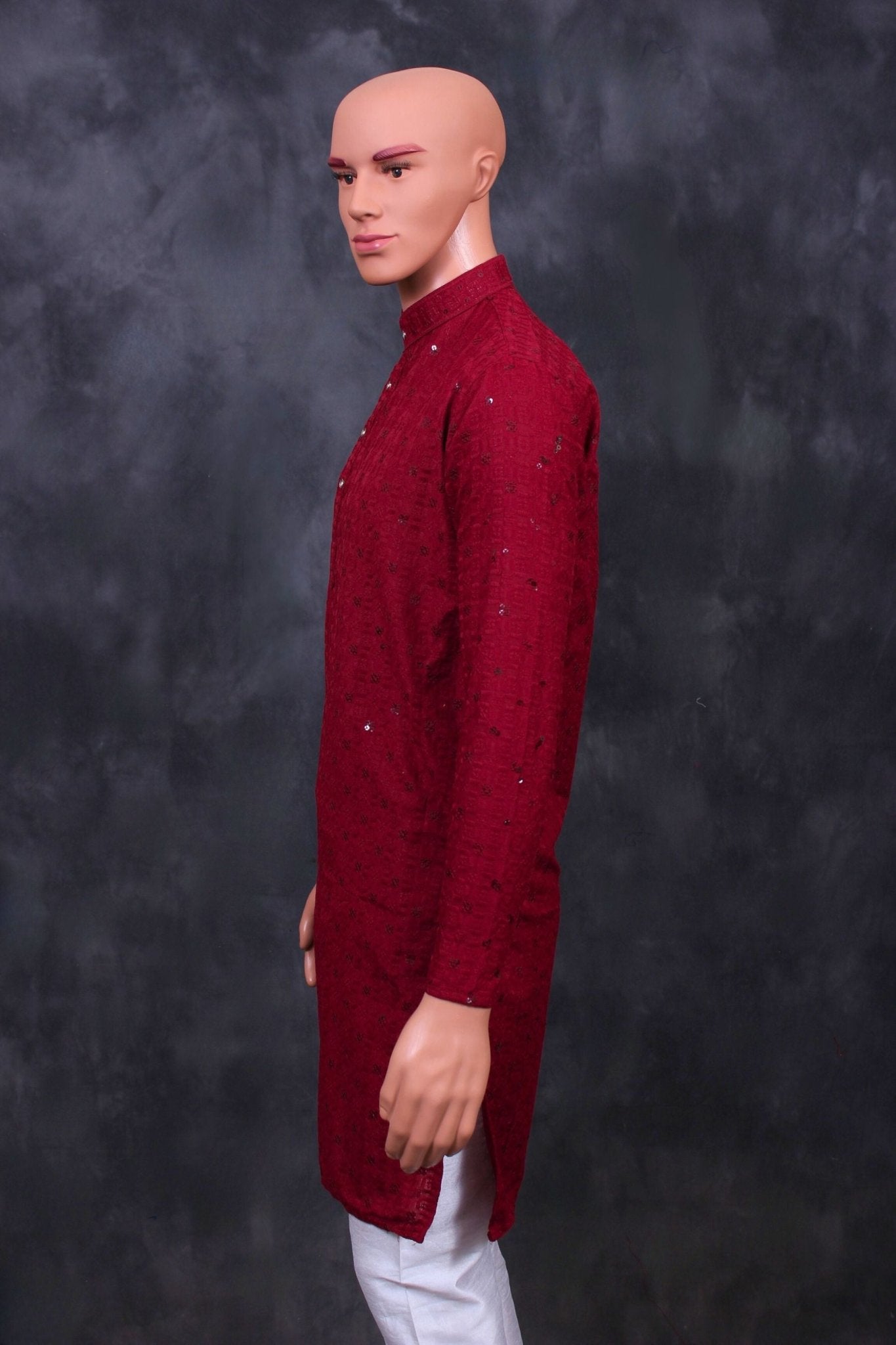 Men's Lakhnavi Kurta with Resham Embroidery from JCSFashions Men JCS Fashions