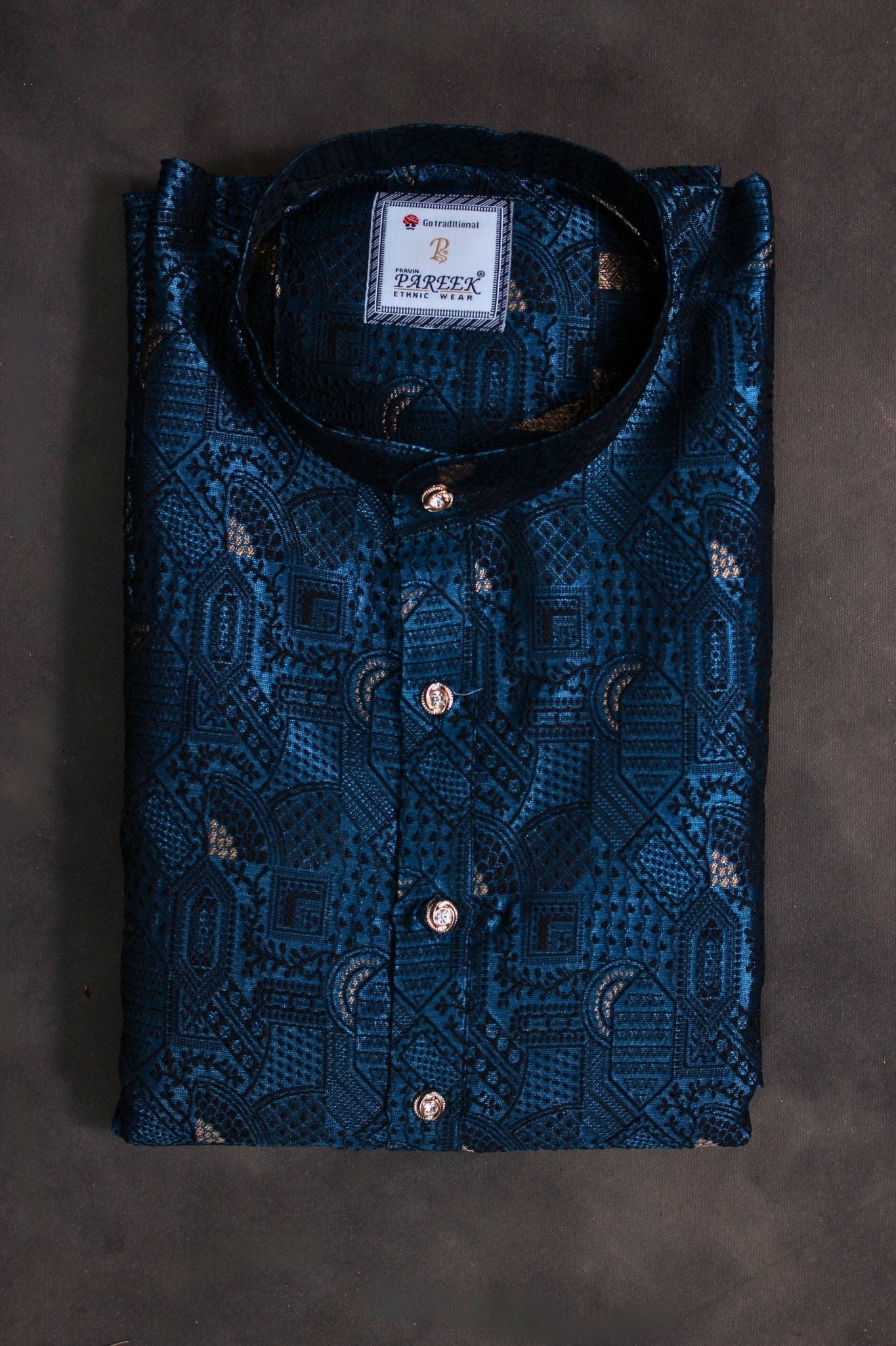 Men's Luxurious Black Jacquard Kurta - Perfect for Elegant Events Men JCS Fashions