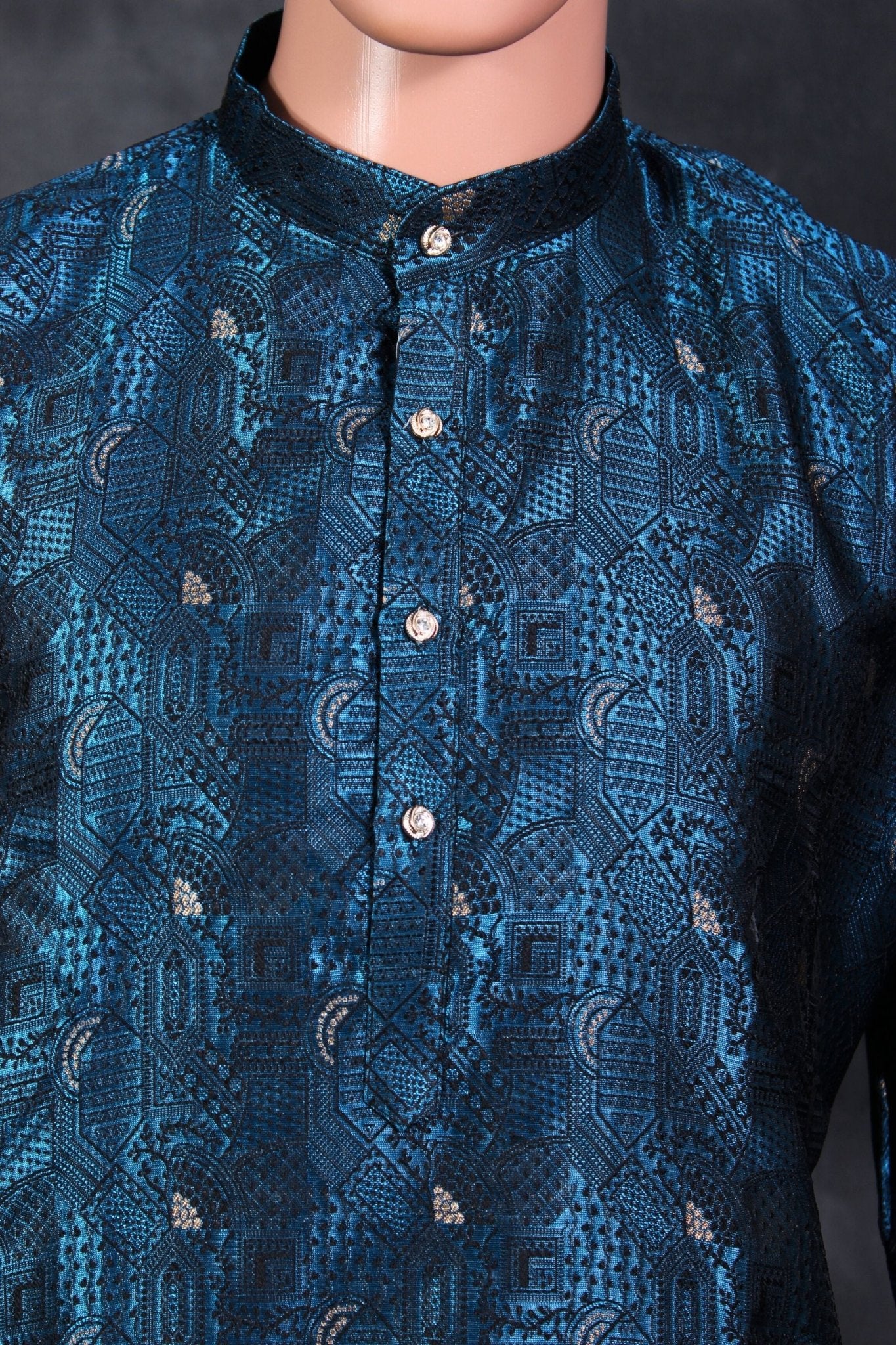 Men's Luxurious Black Jacquard Kurta - Perfect for Elegant Events Men JCS Fashions