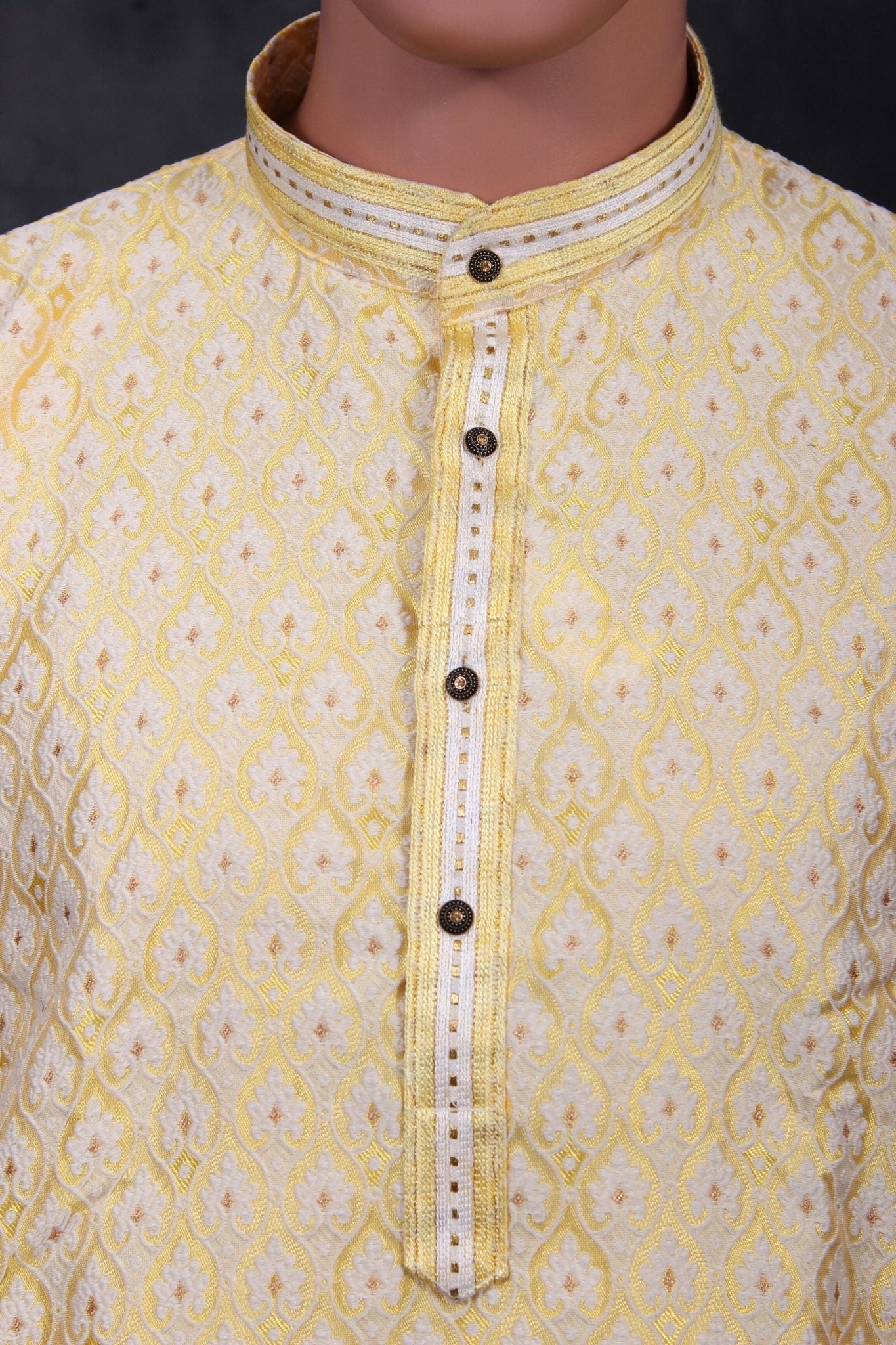 Men's White Jacquard Kurta for Weddings and Parties from JCSFashions Men JCS Fashions