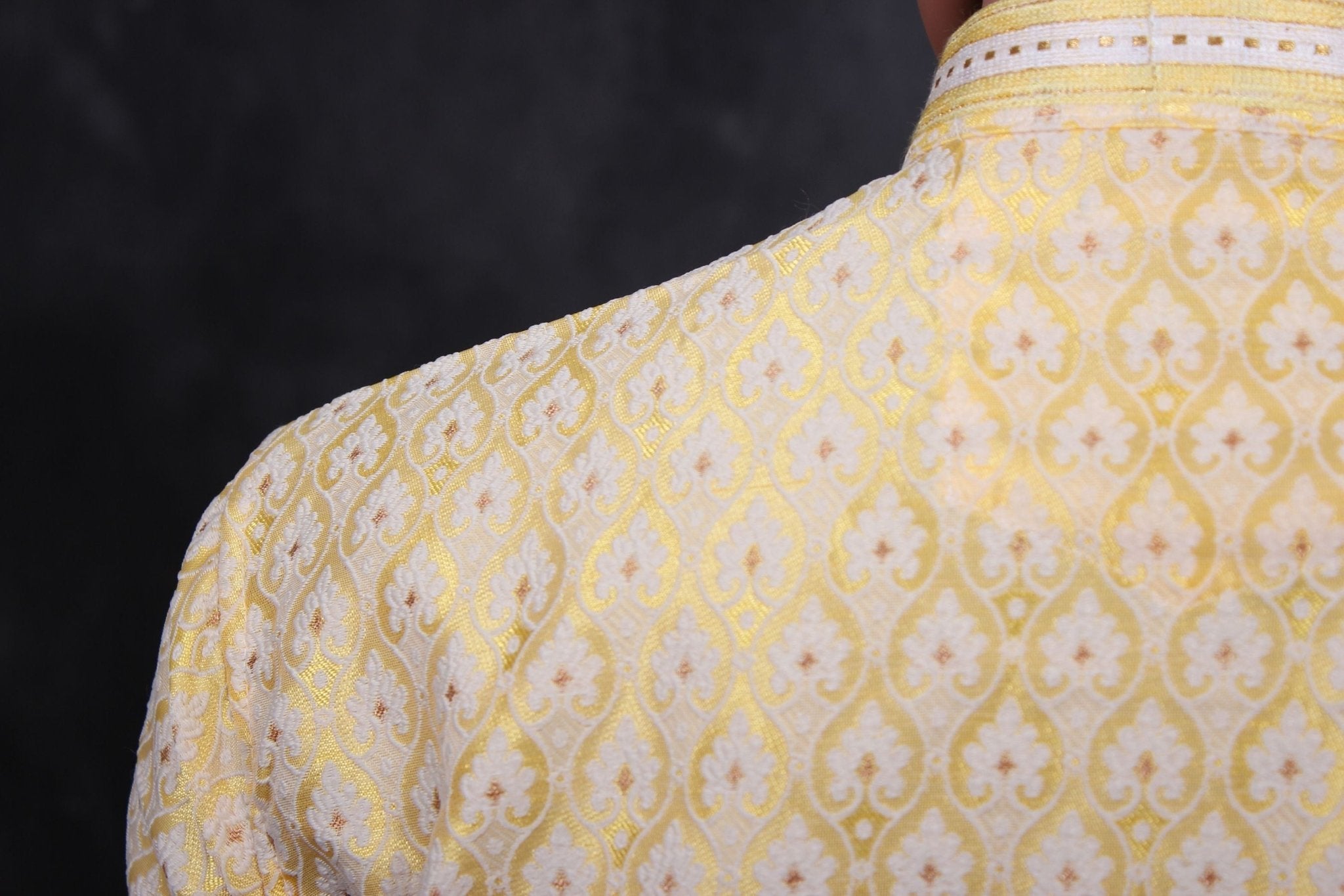 Men's White Jacquard Kurta for Weddings and Parties from JCSFashions Men JCS Fashions