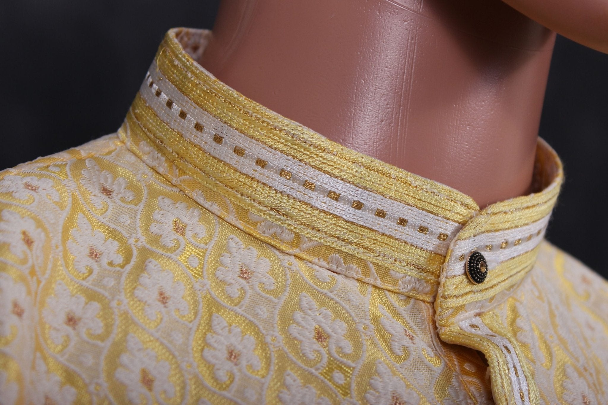 Men's White Jacquard Kurta for Weddings and Parties from JCSFashions Men JCS Fashions