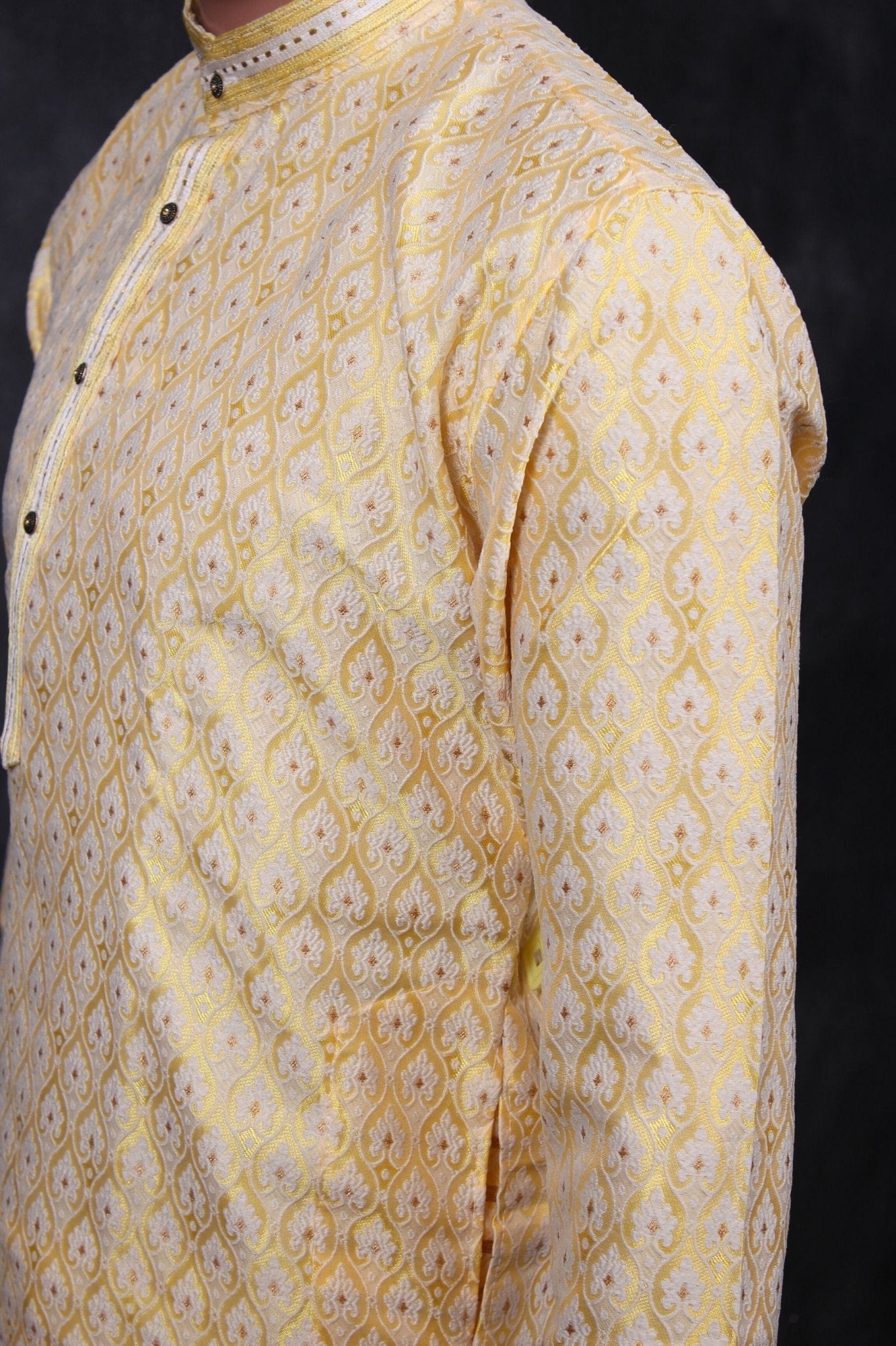 Men's White Jacquard Kurta for Weddings and Parties from JCSFashions Men JCS Fashions