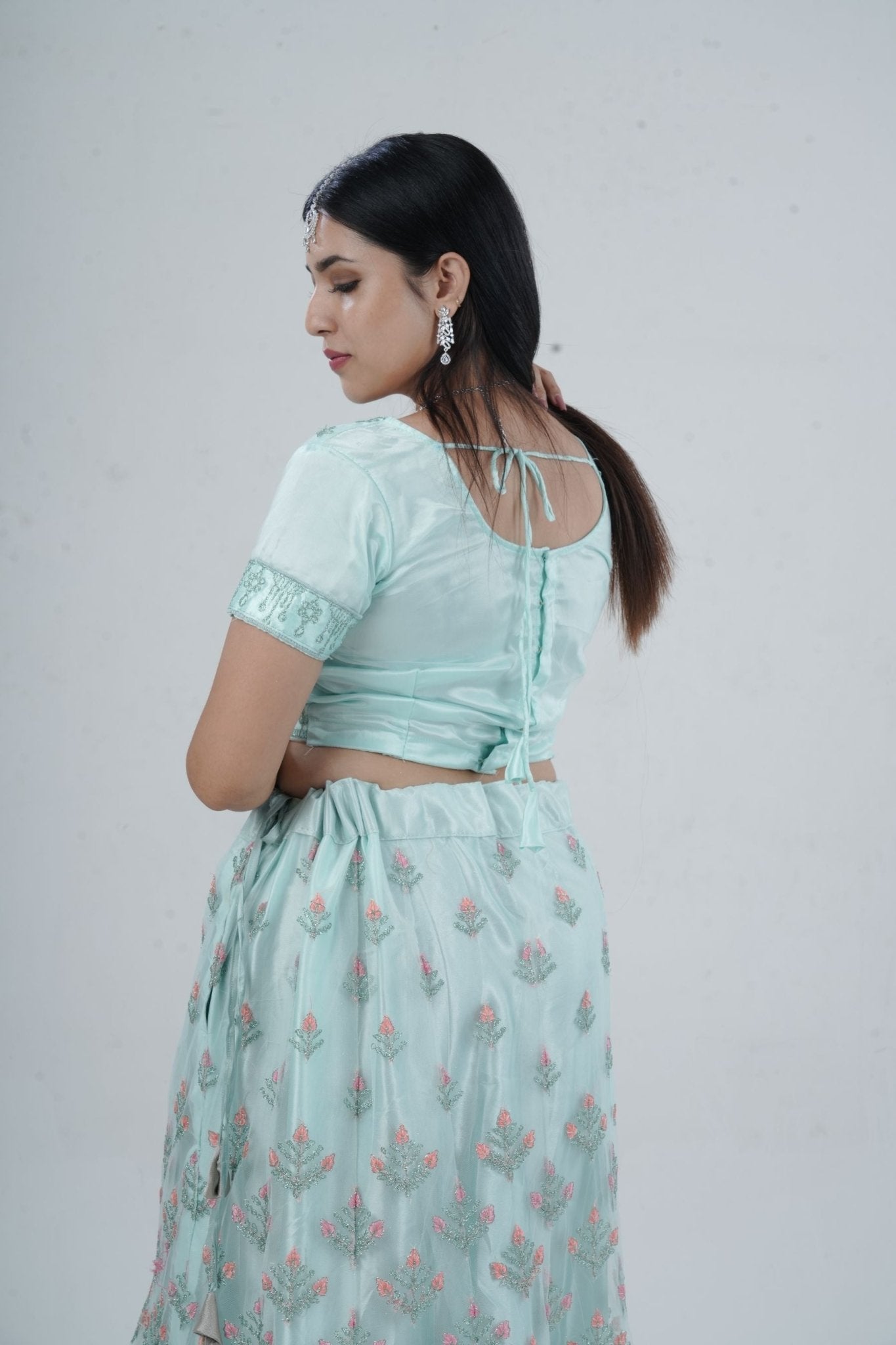 Mesmerizing Soft Net A-Line Lehenga Set: Glitter Embroidery LEHENGA JCS Fashions