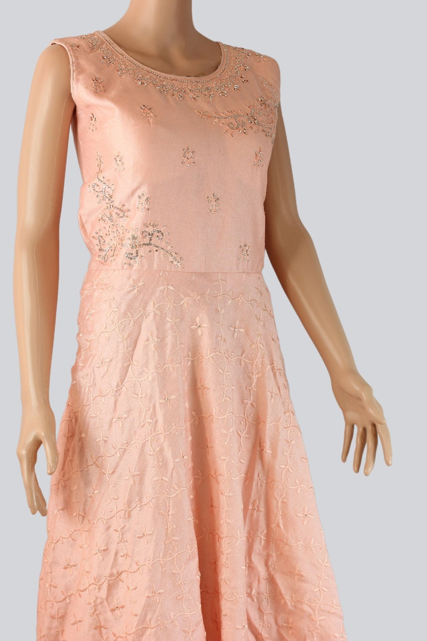 Modal Silk Long Gown With Stones And Embroidery Work KURTI JCS Fashions