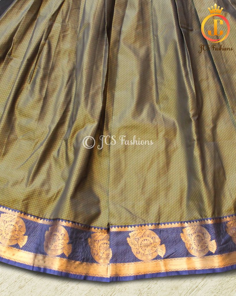 New Indian designer banarsi Girls Silk frock with gold border GIRLS JCS Fashions