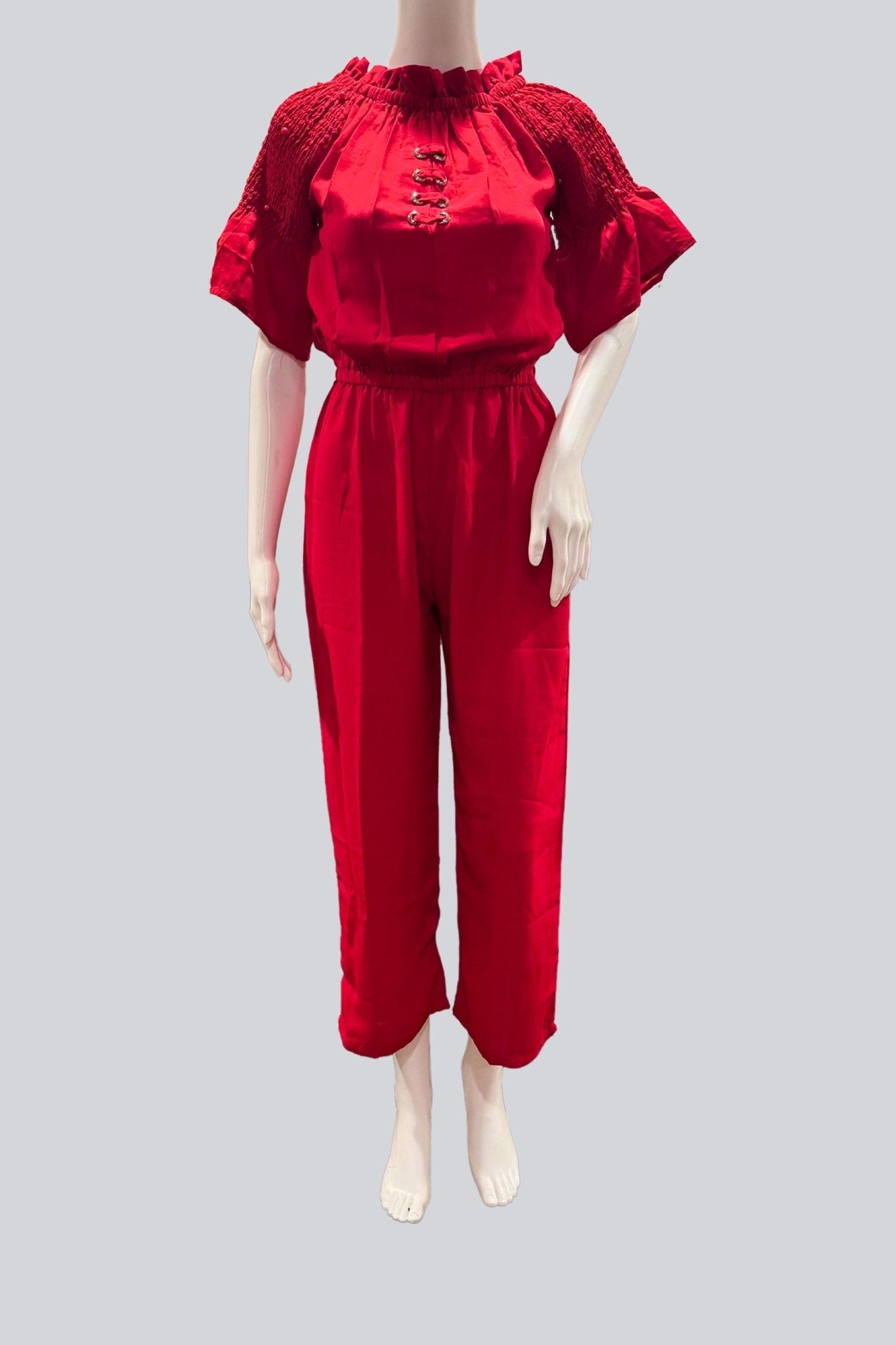 Off-Shoulder Neck Pattern Premium Georgette Jump Suits KURTI JCS Fashions