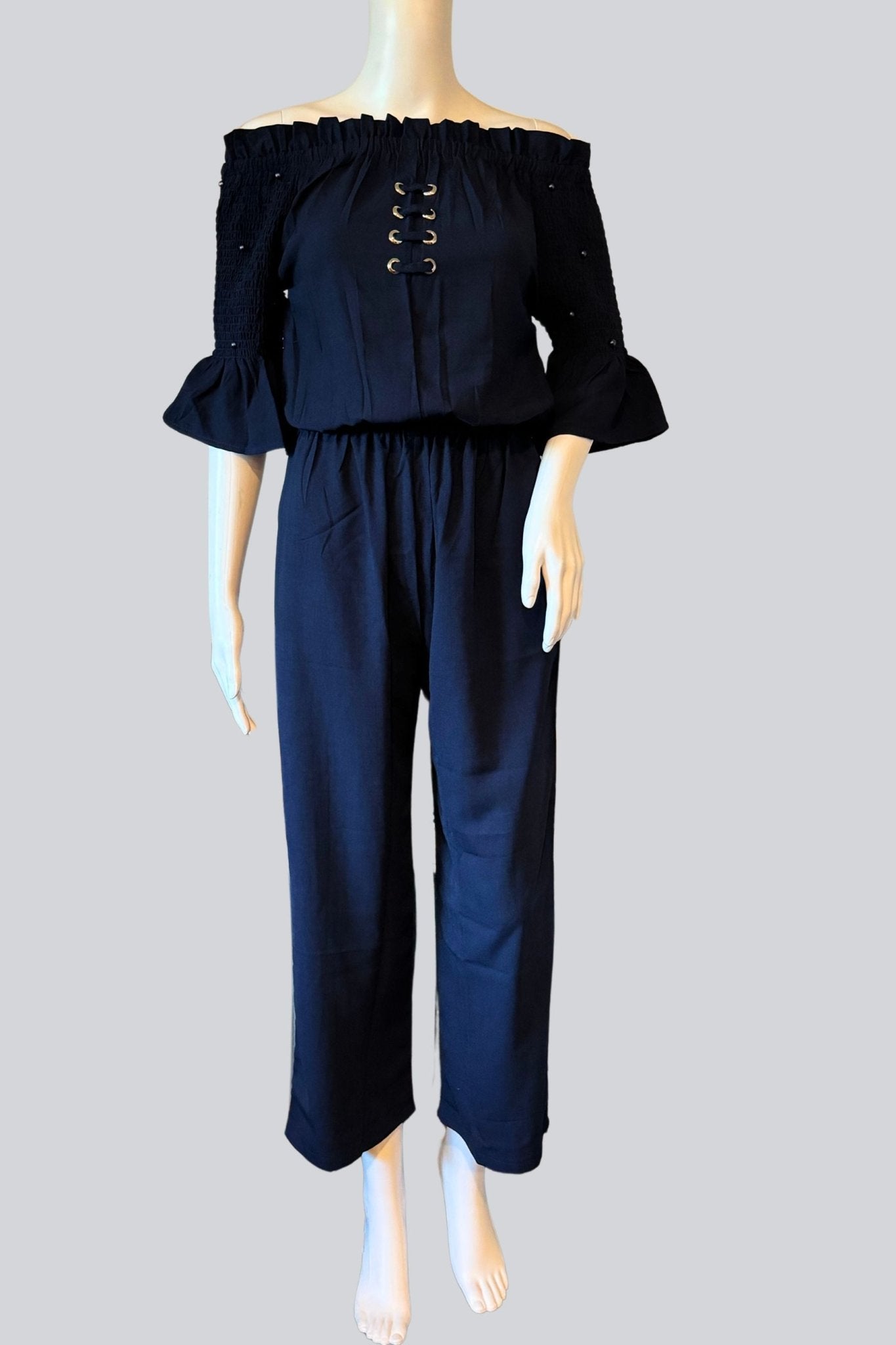 Off-Shoulder Neck Pattern Premium Georgette Jump Suits KURTI JCS Fashions