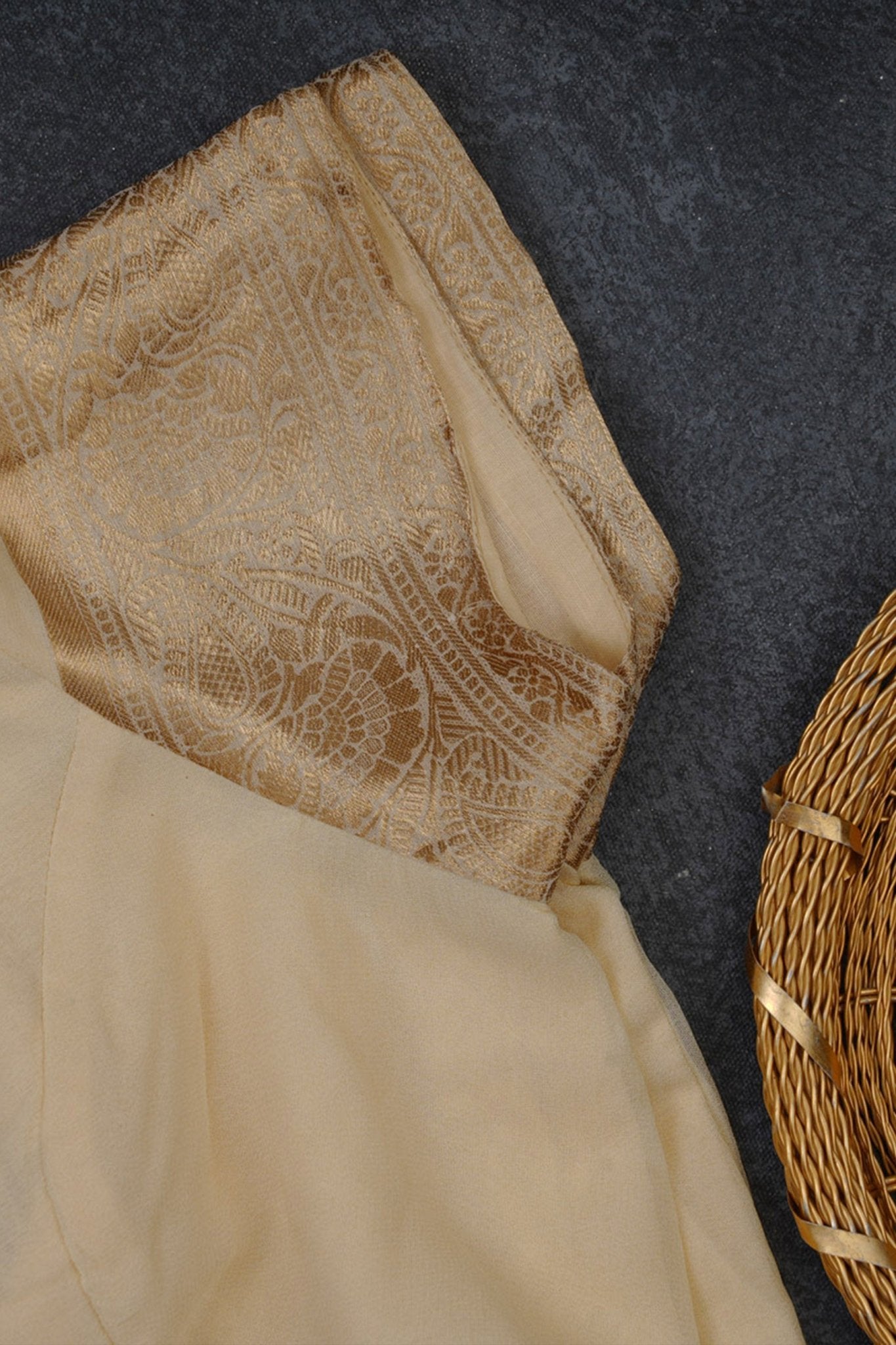 Opulent Chickenkari Georgette Saree with Stunning Zari Border Saree JCS Fashions