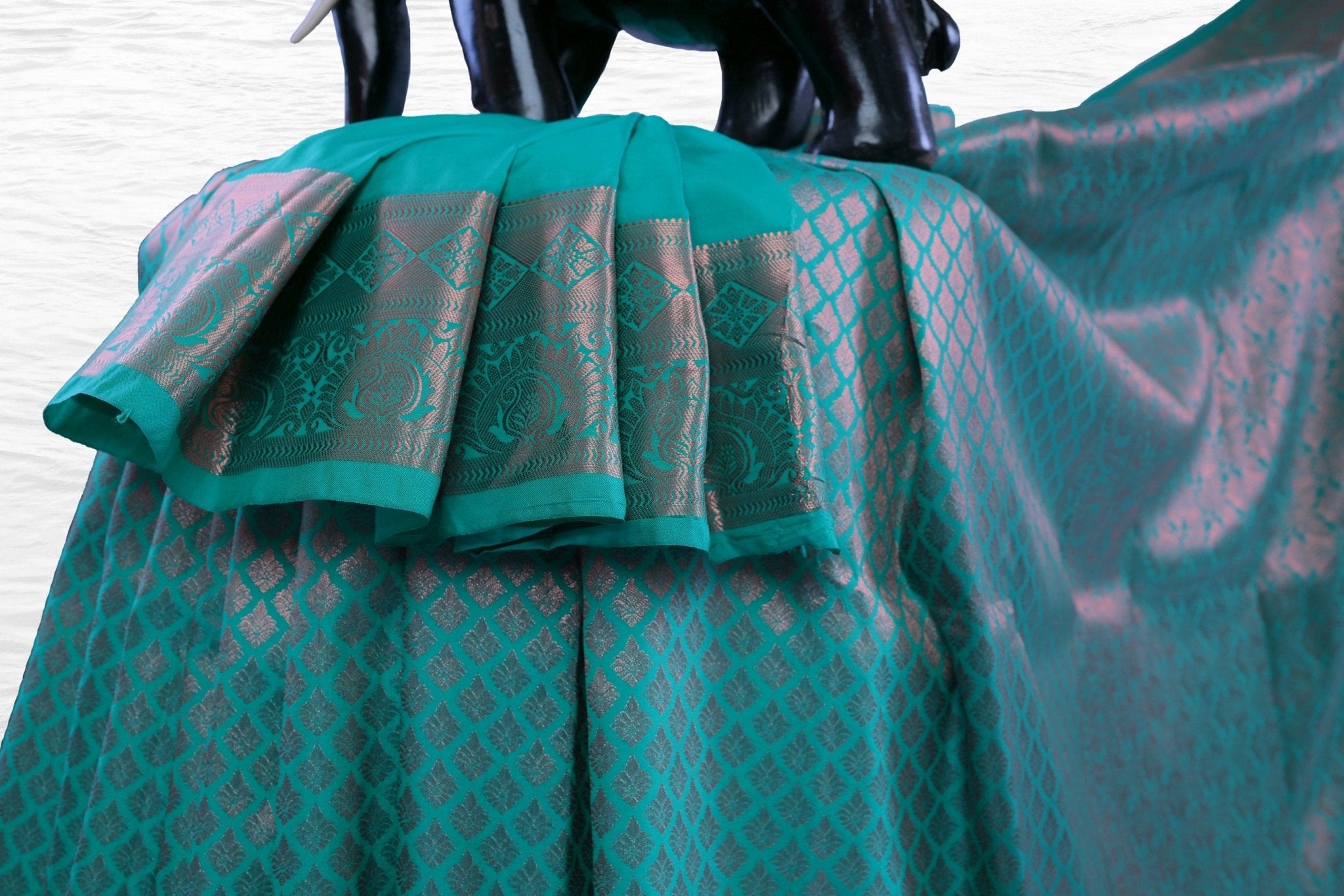 Opulent Kanchipuram Silk Saree with Golden Zari Weave by JCSFashions Saree JCS Fashions