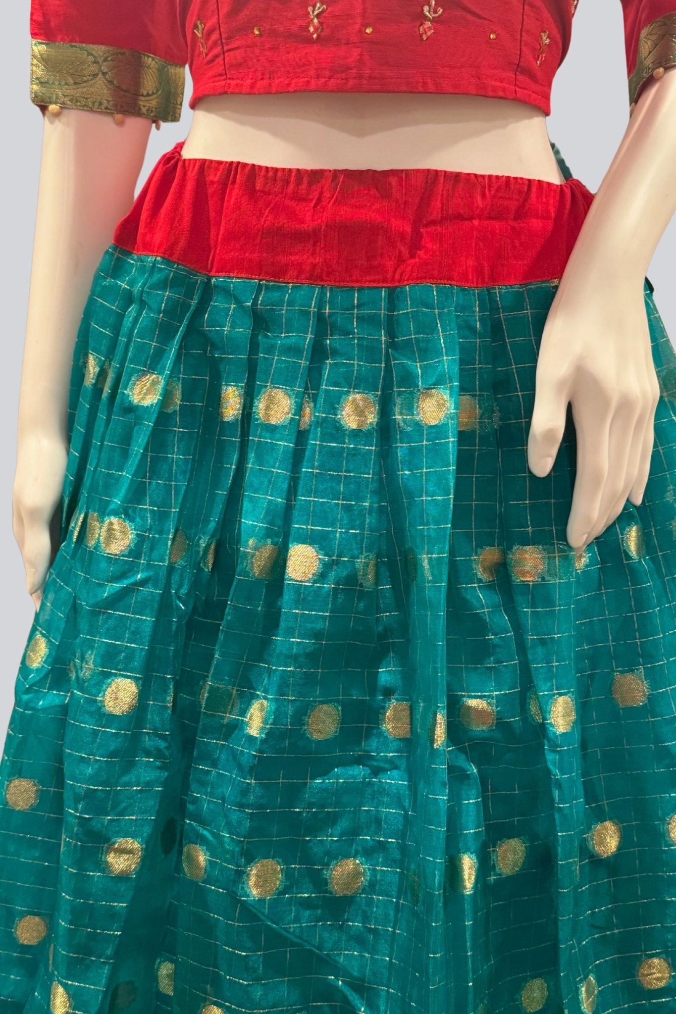 Organza And Raw silk Combination Fully Stitched Crop Top Lehenga Set LEHANGA JCS Fashions