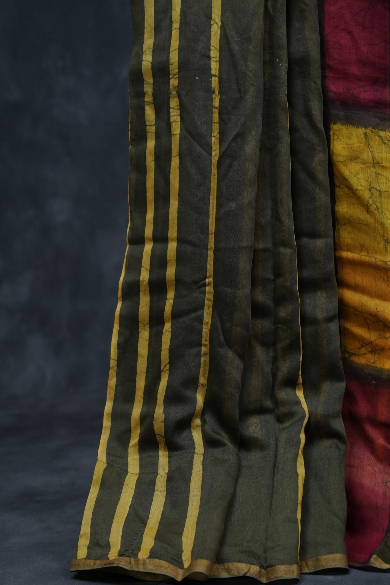 Premium Elegance with Dye Shaded, Antic Zari Border and Contrast Blouse SAREE JCS Fashions