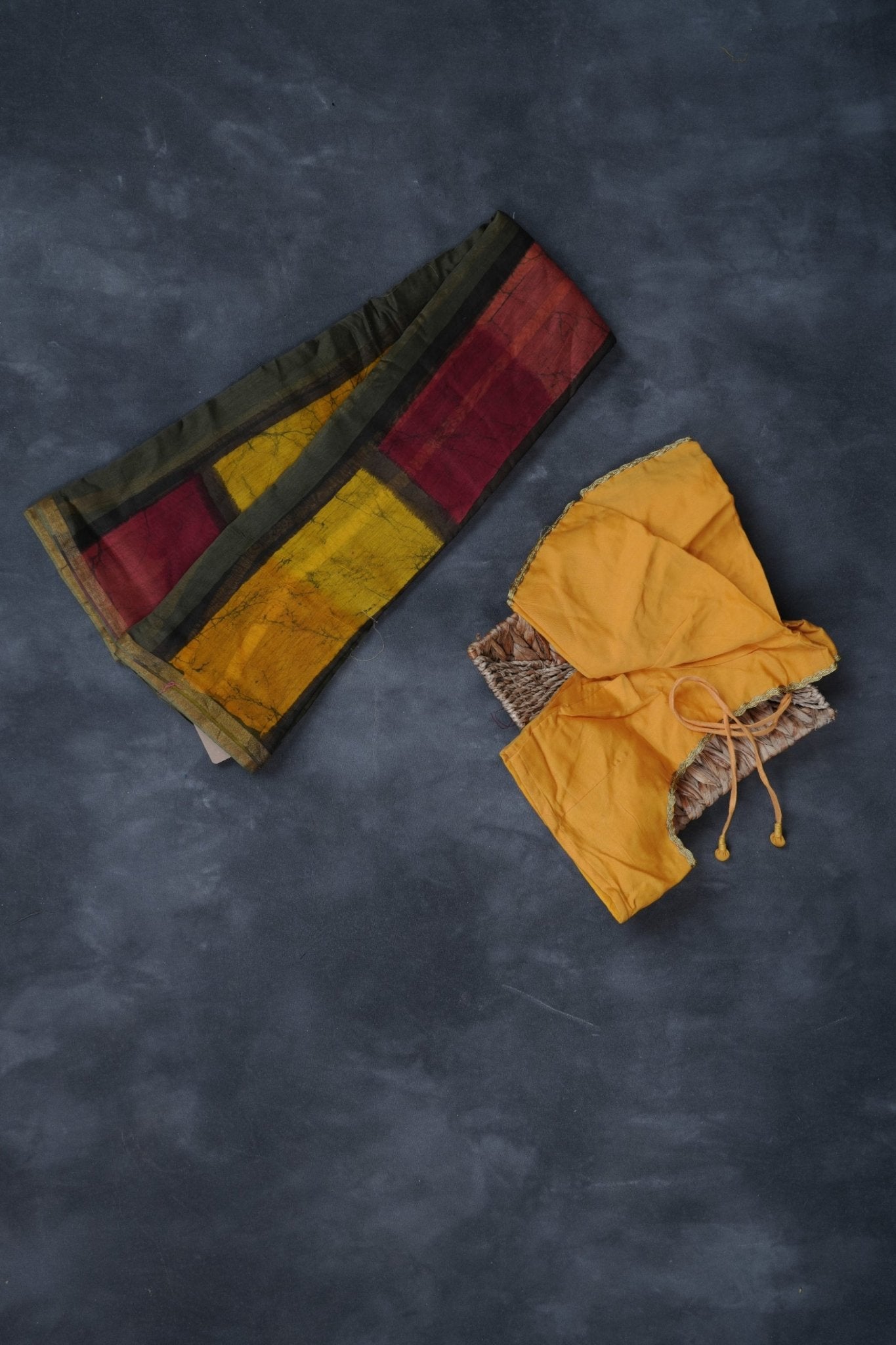 Premium Elegance with Dye Shaded, Antic Zari Border and Contrast Blouse SAREE JCS Fashions Green 5.5 meters