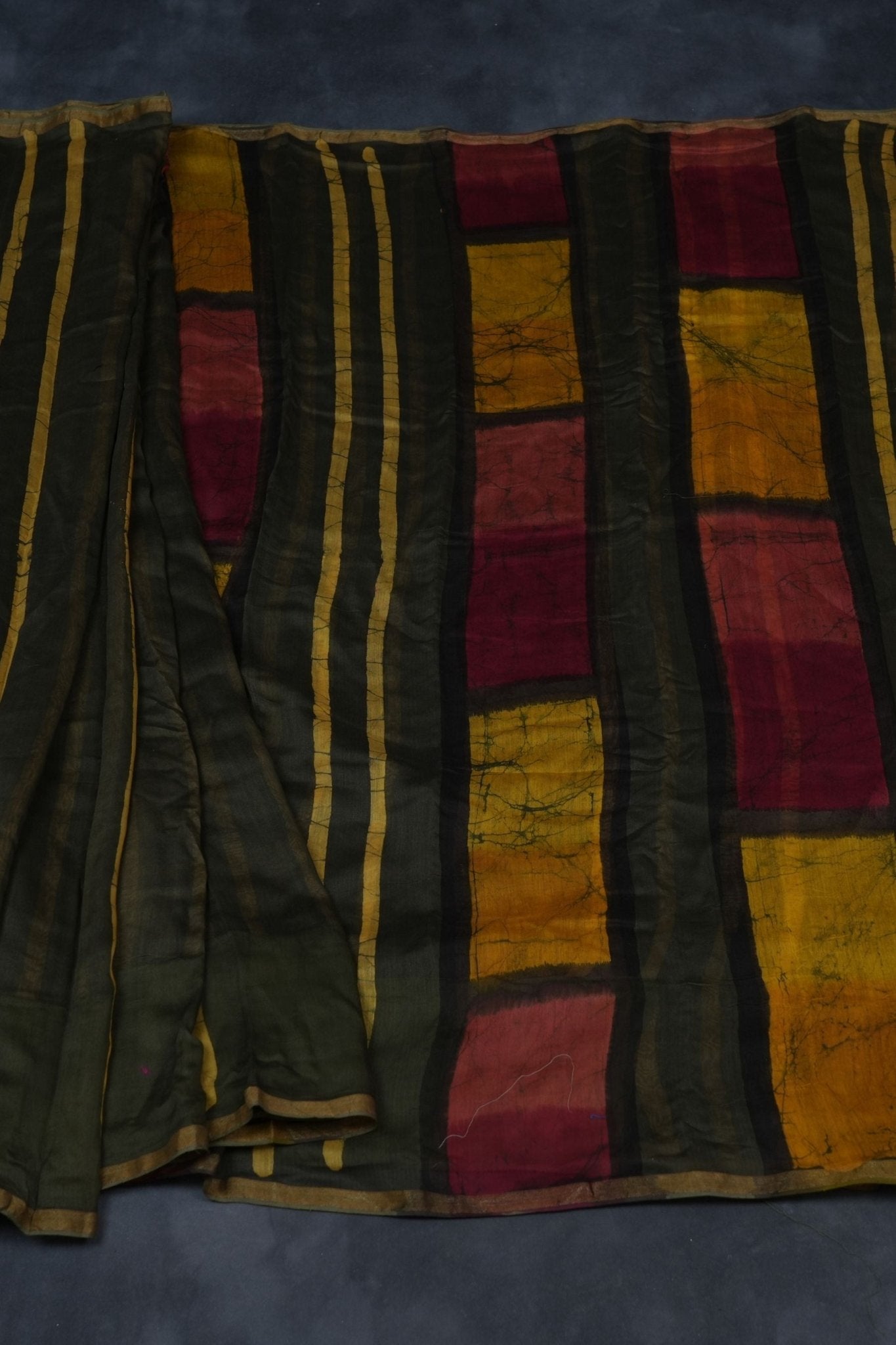 Premium Elegance with Dye Shaded, Antic Zari Border and Contrast Blouse SAREE JCS Fashions