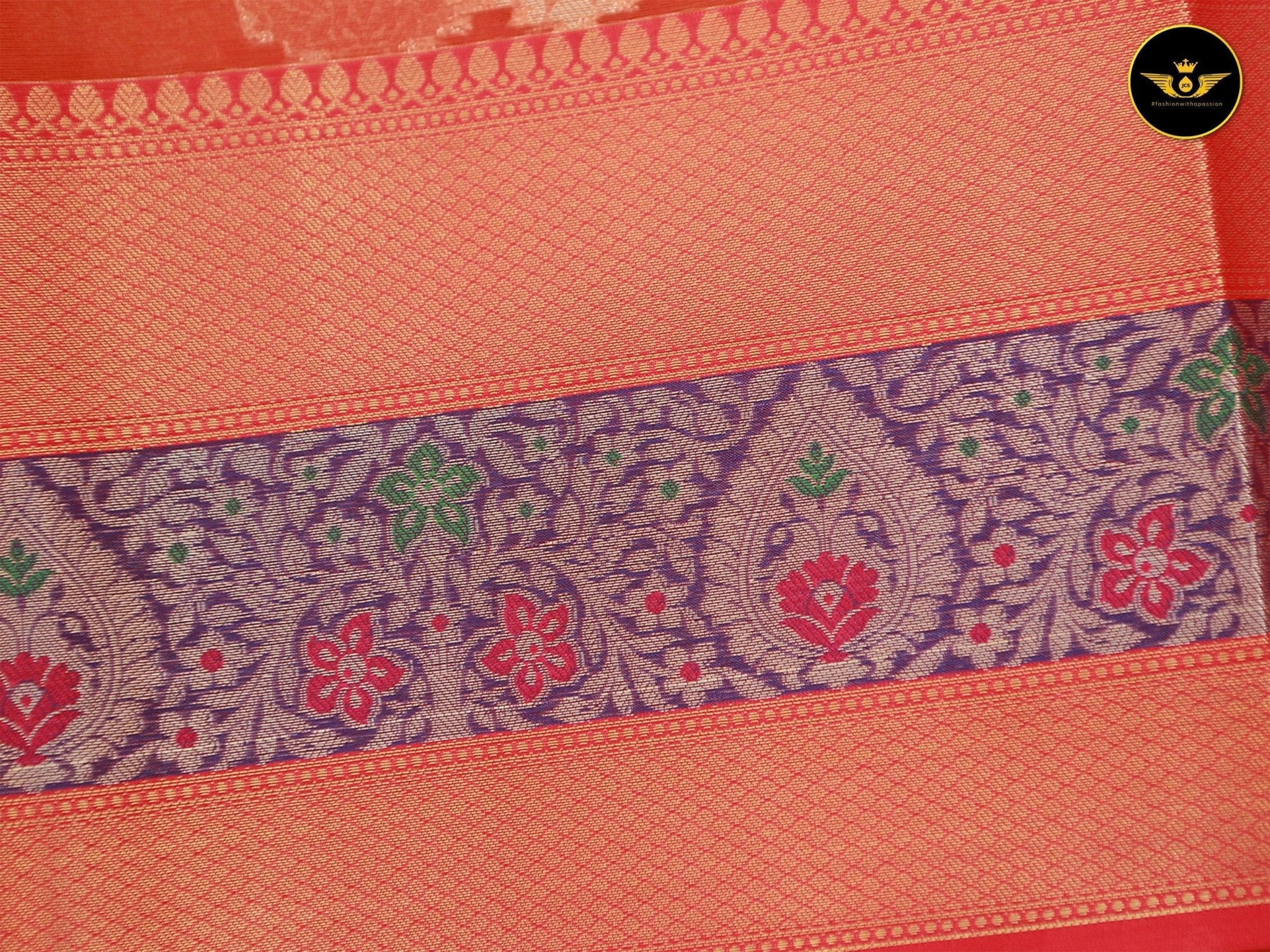 Premium Organza Pattu Saree, Allover Weaving, Big Butta Design SAREE JCS Fashions