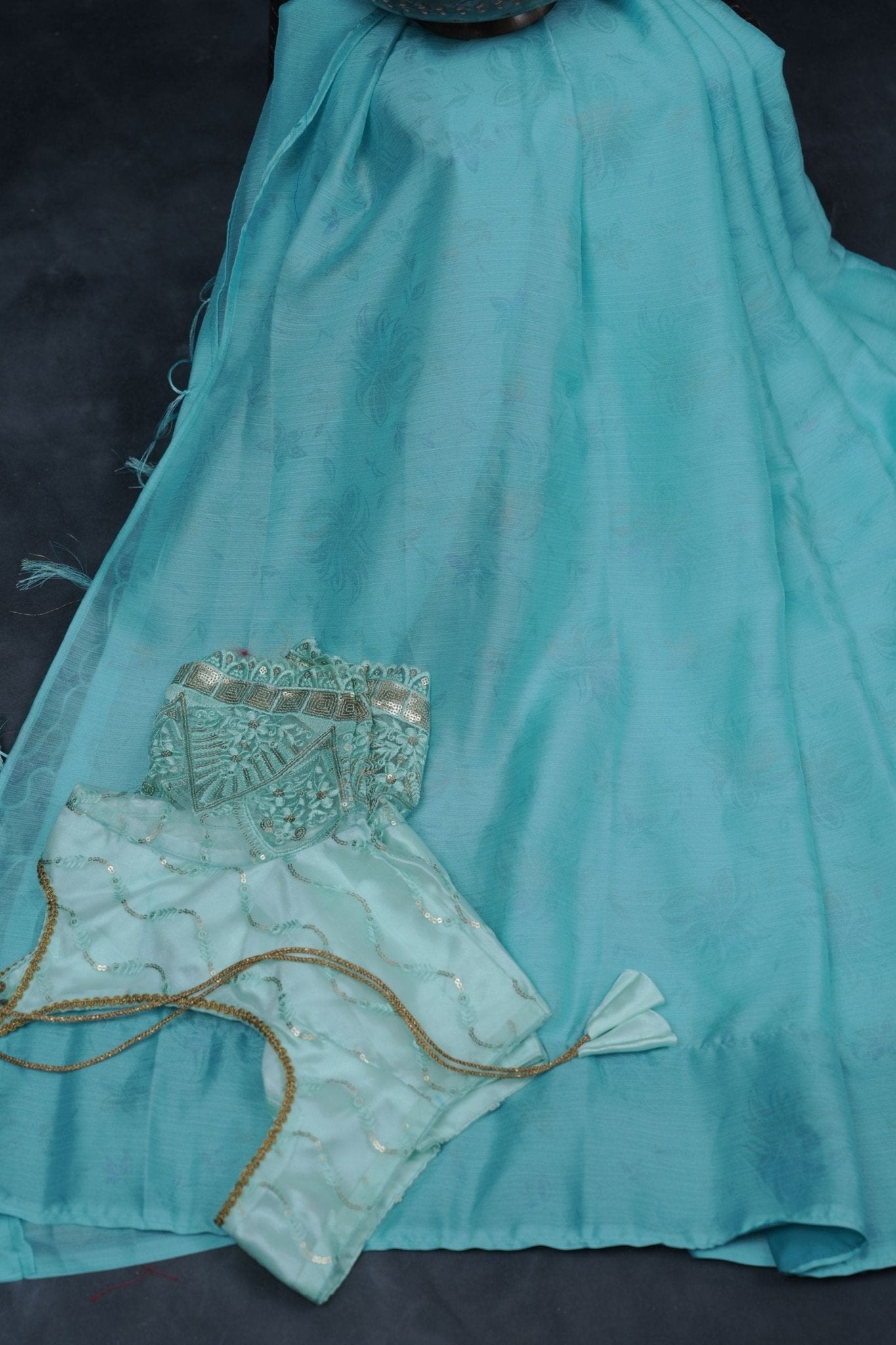 Pure Chiffon Saree: Rainbow Foil Print and Sequin Blouse in Net Fabric SAREE JCS Fashions