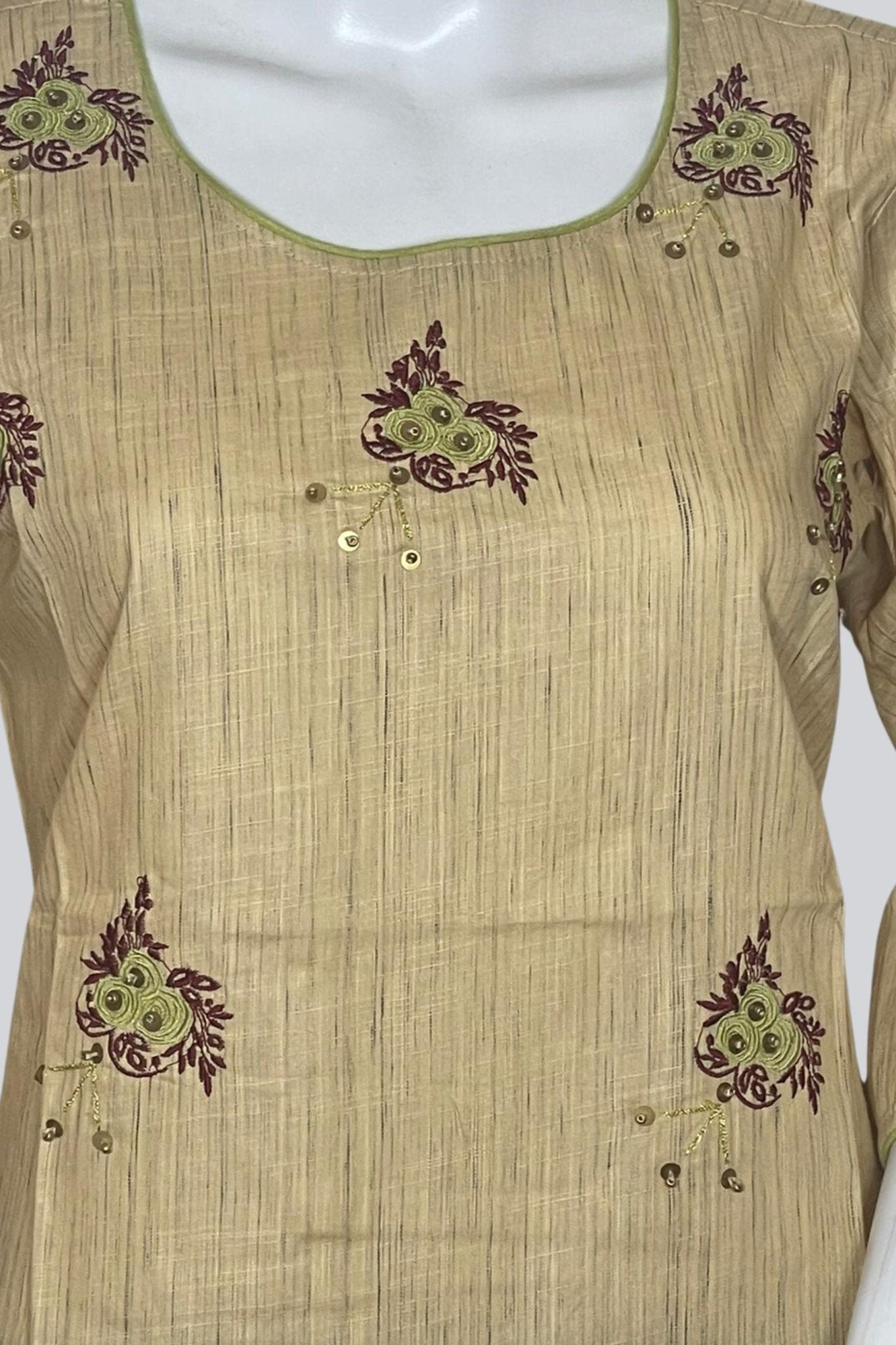 Pure Cotton Kurti with Beads & Embroidery - Comfortable & Versatile KURTI JCS Fashions
