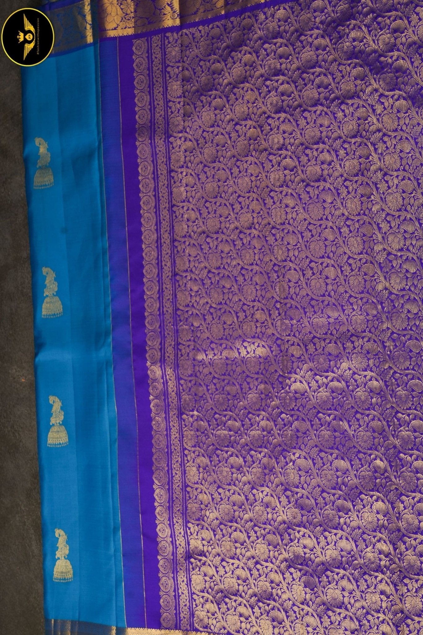 Pure Kanchipuram Silk Saree With Fancy Jhumki Motifs SAREE JCS Fashions