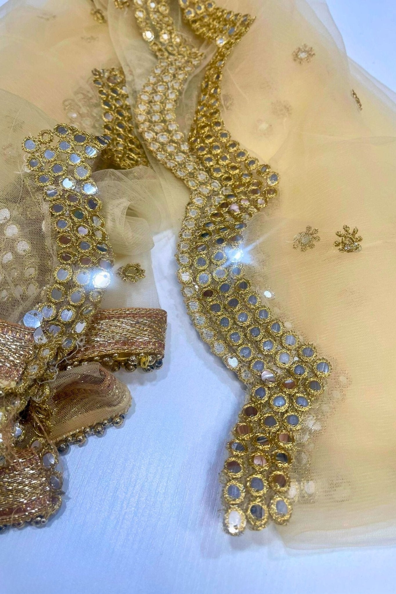 Radiant Net Embroidered Dupatta with Mirror Work -Elegance by JCSFashions Dupatta JCS Fashions